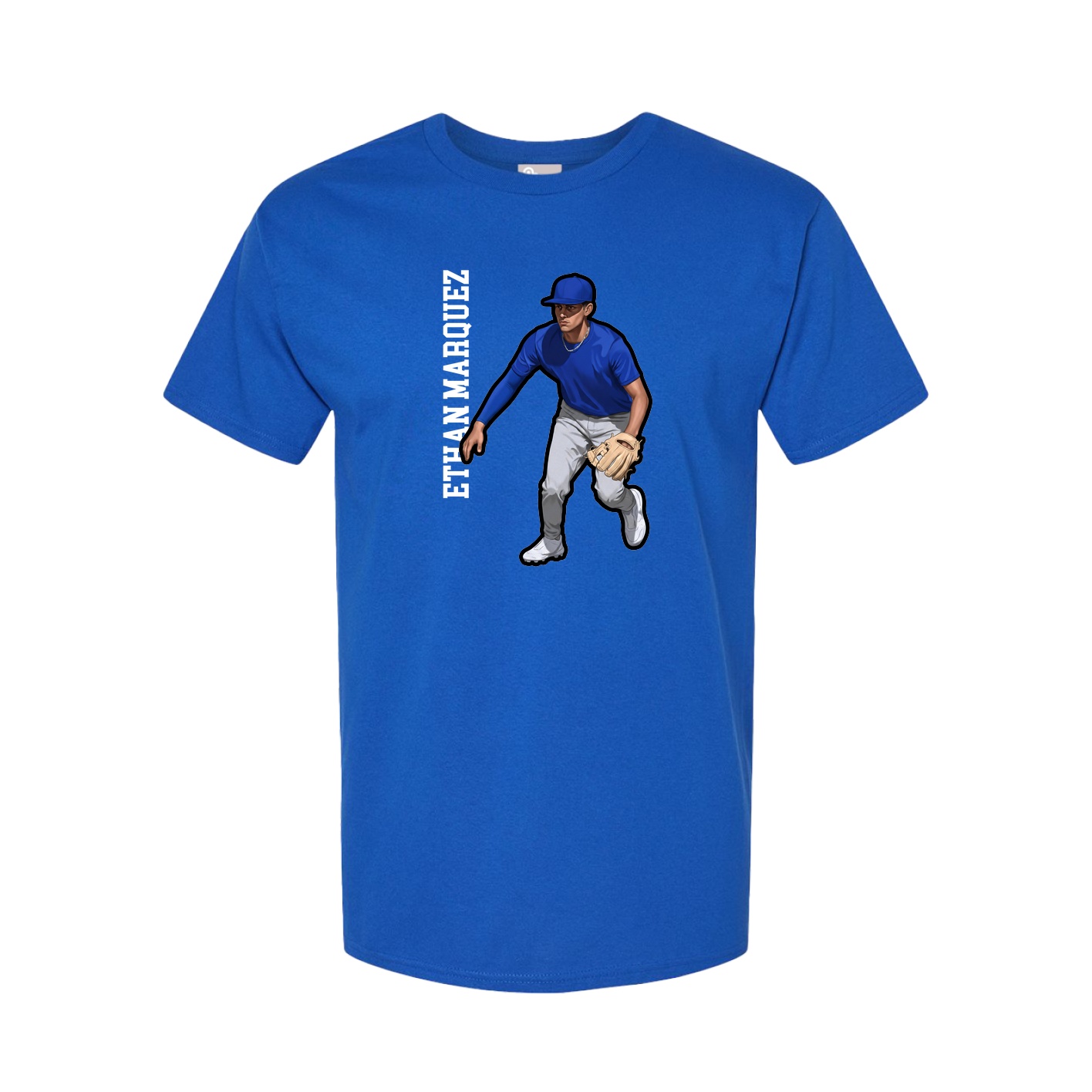 Youth Tee — Name Vertical in Royal