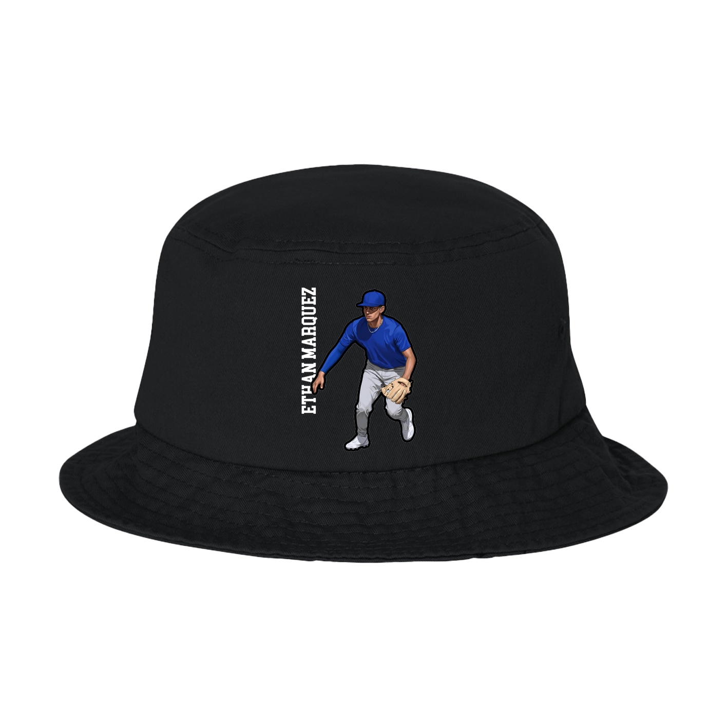 Bucket Cap — Name Vertical in Black