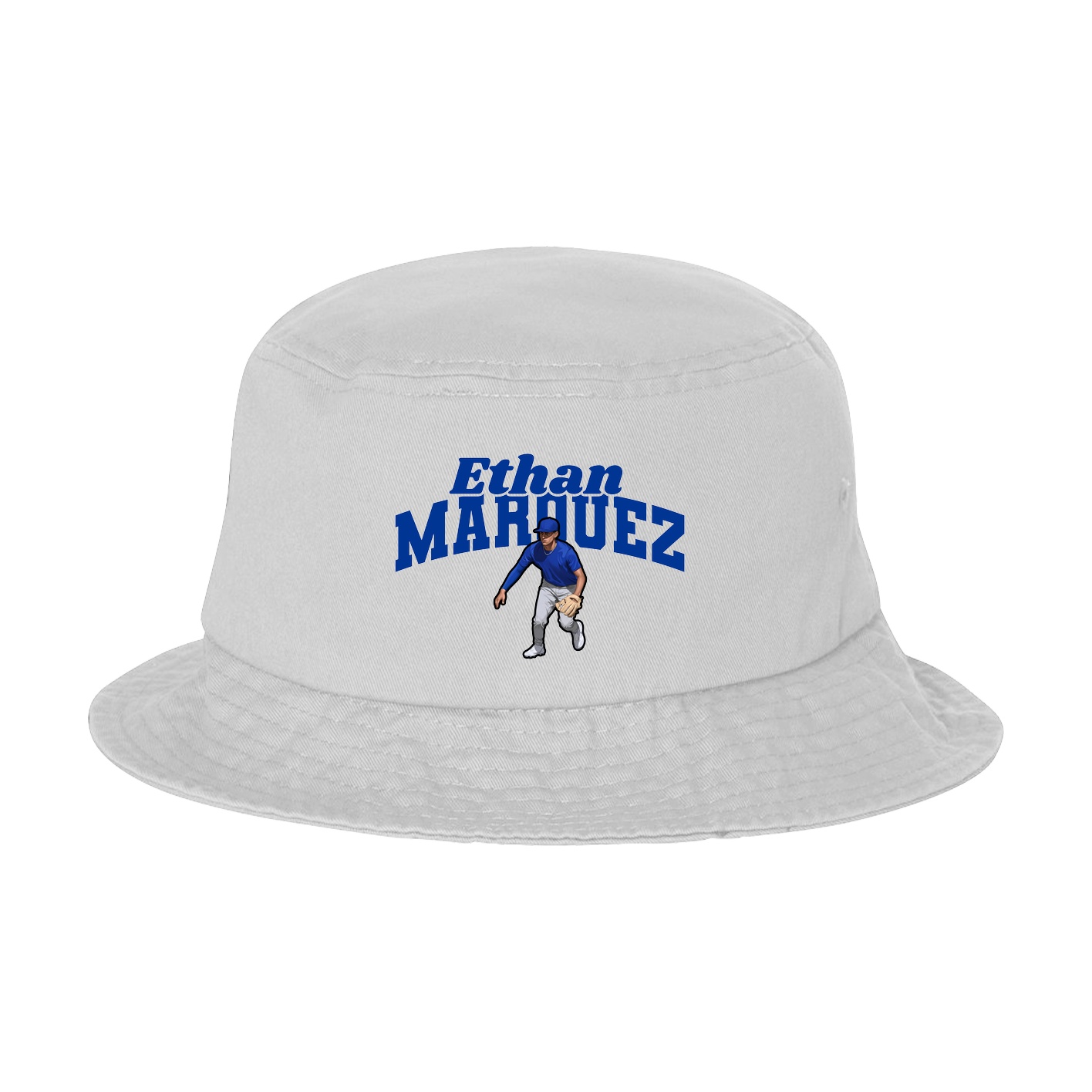 Bucket Cap — Signature Arch in White