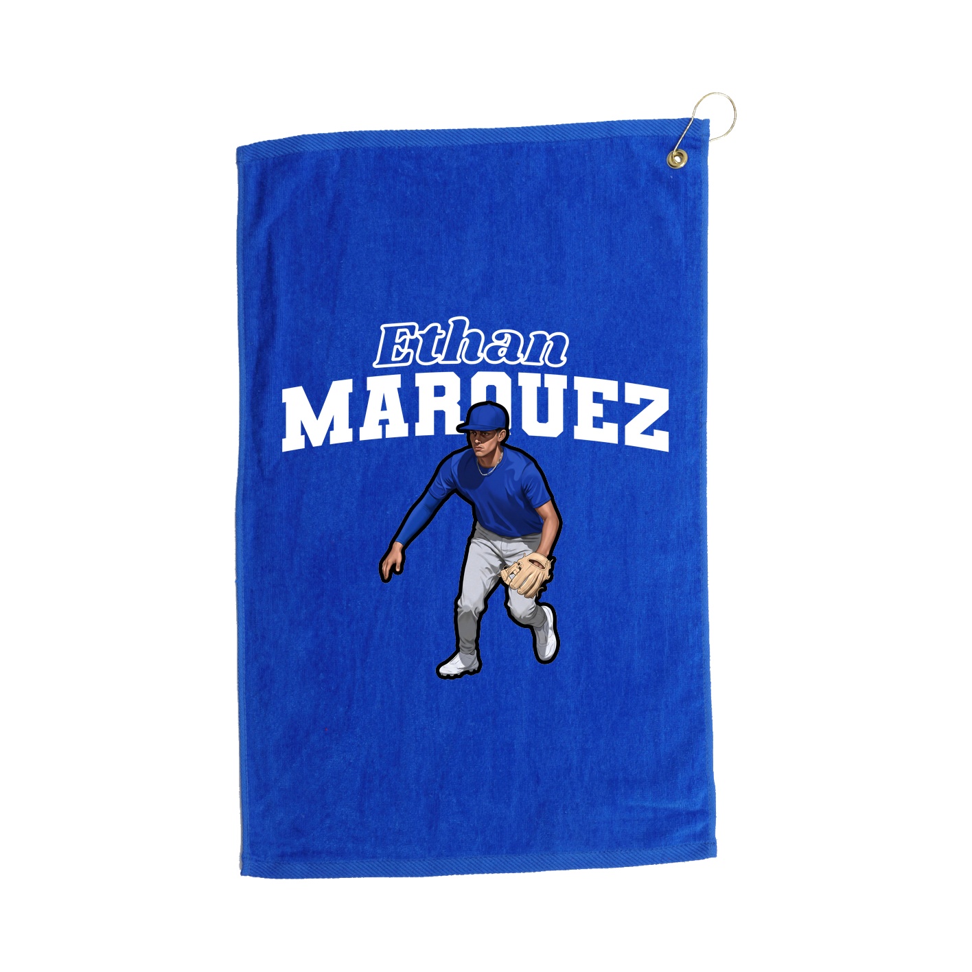 Golf Towel — Name Arch in Royal
