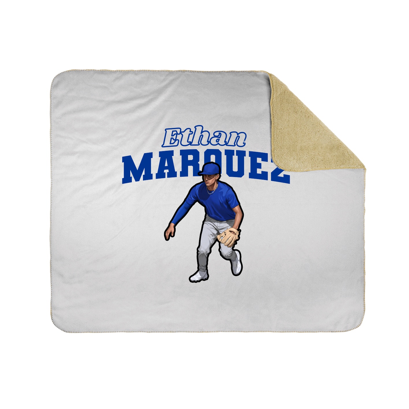 Throw Blanket — Name Arch in White