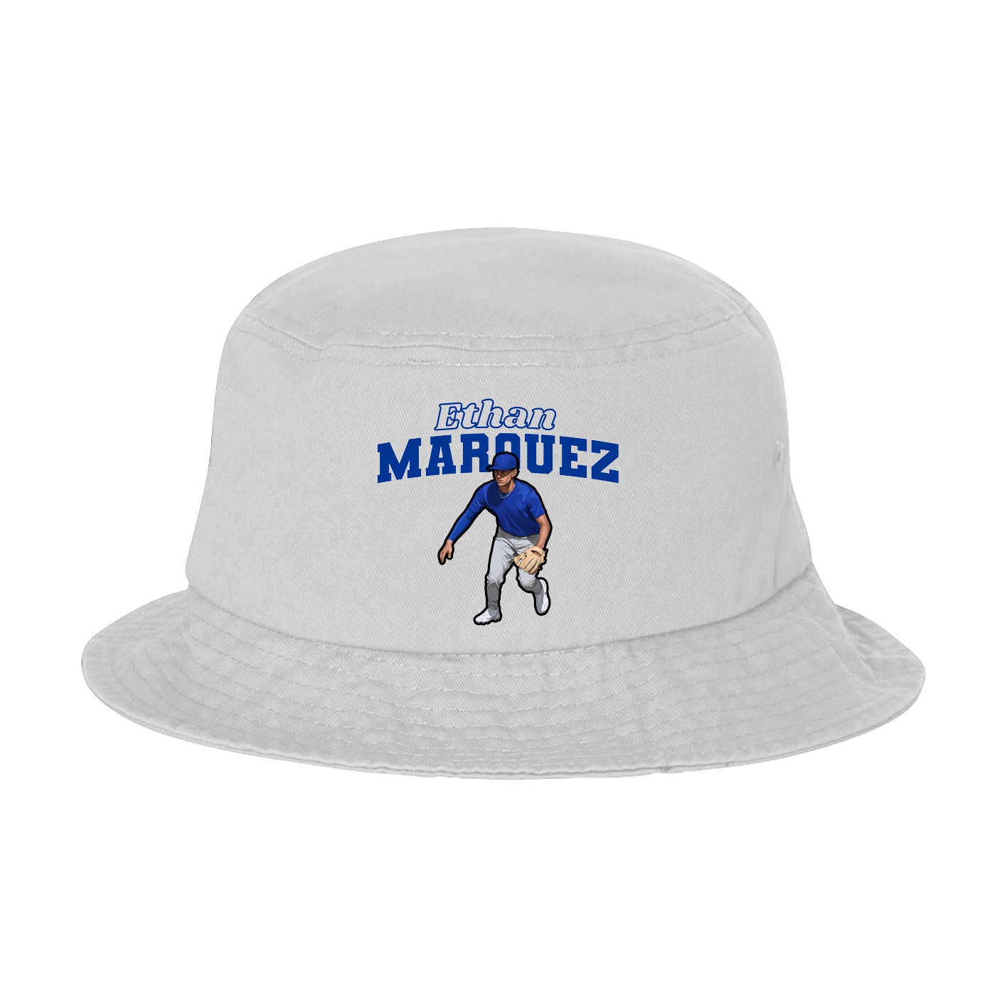Bucket Cap — Name Arch in White