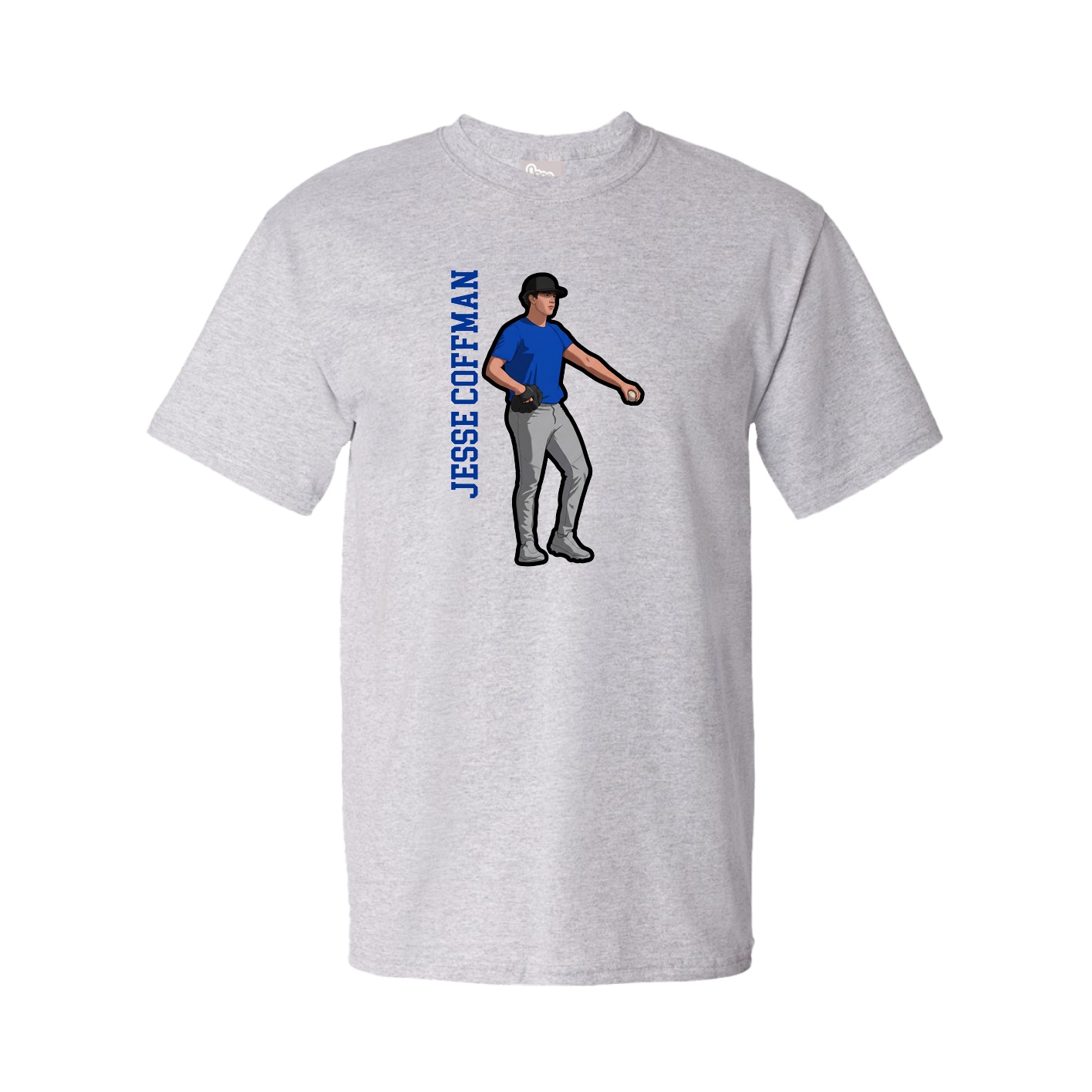 Tee — Name Vertical in Grey