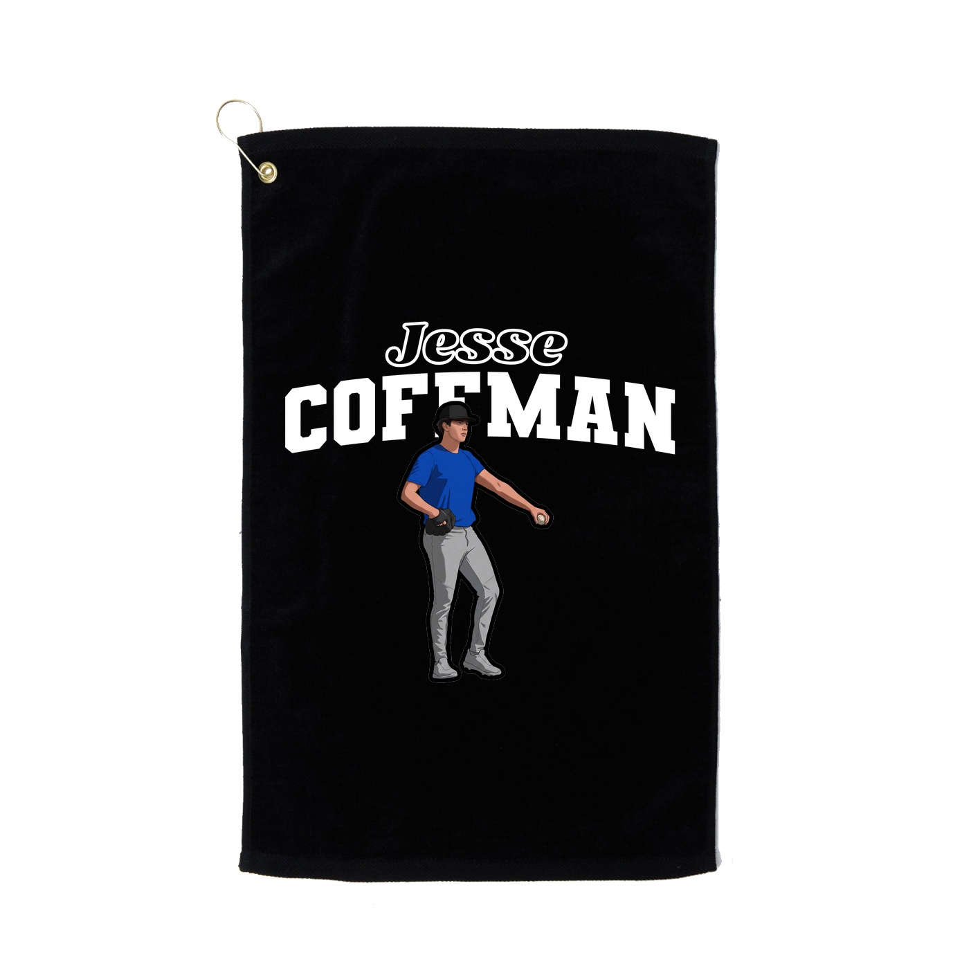 Golf Towel — Name Arch in Black