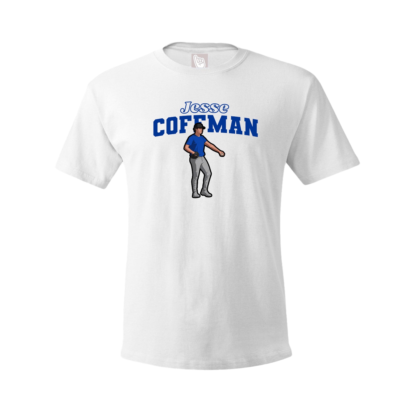 Youth Tee — Name Arch in White