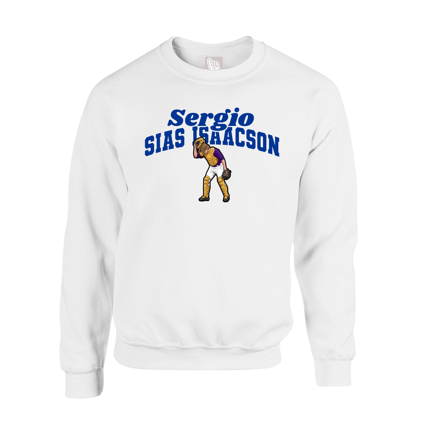 Fleece Crew — Signature Arch in White