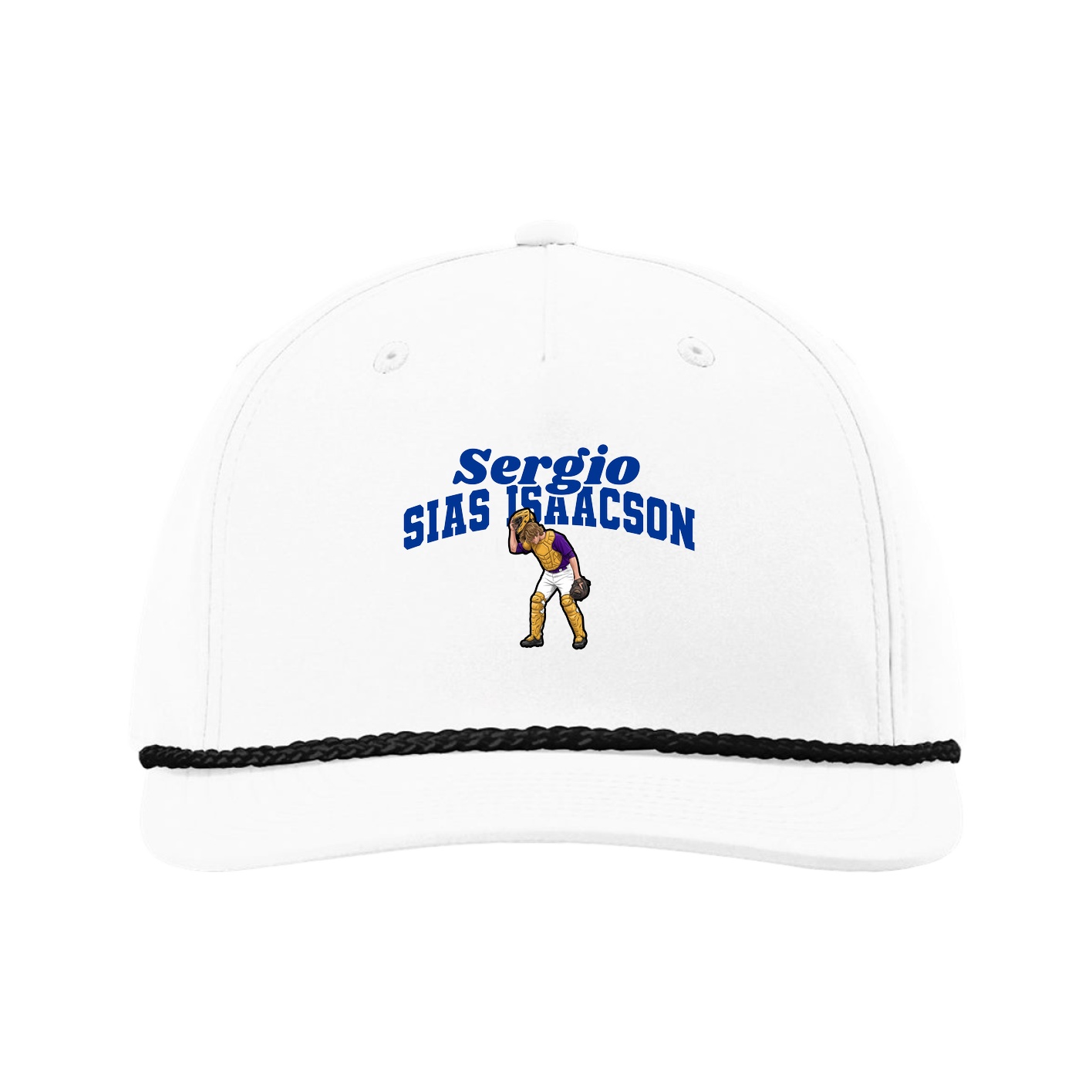 Five-Panel Classic Rope Cap — Signature Arch in White