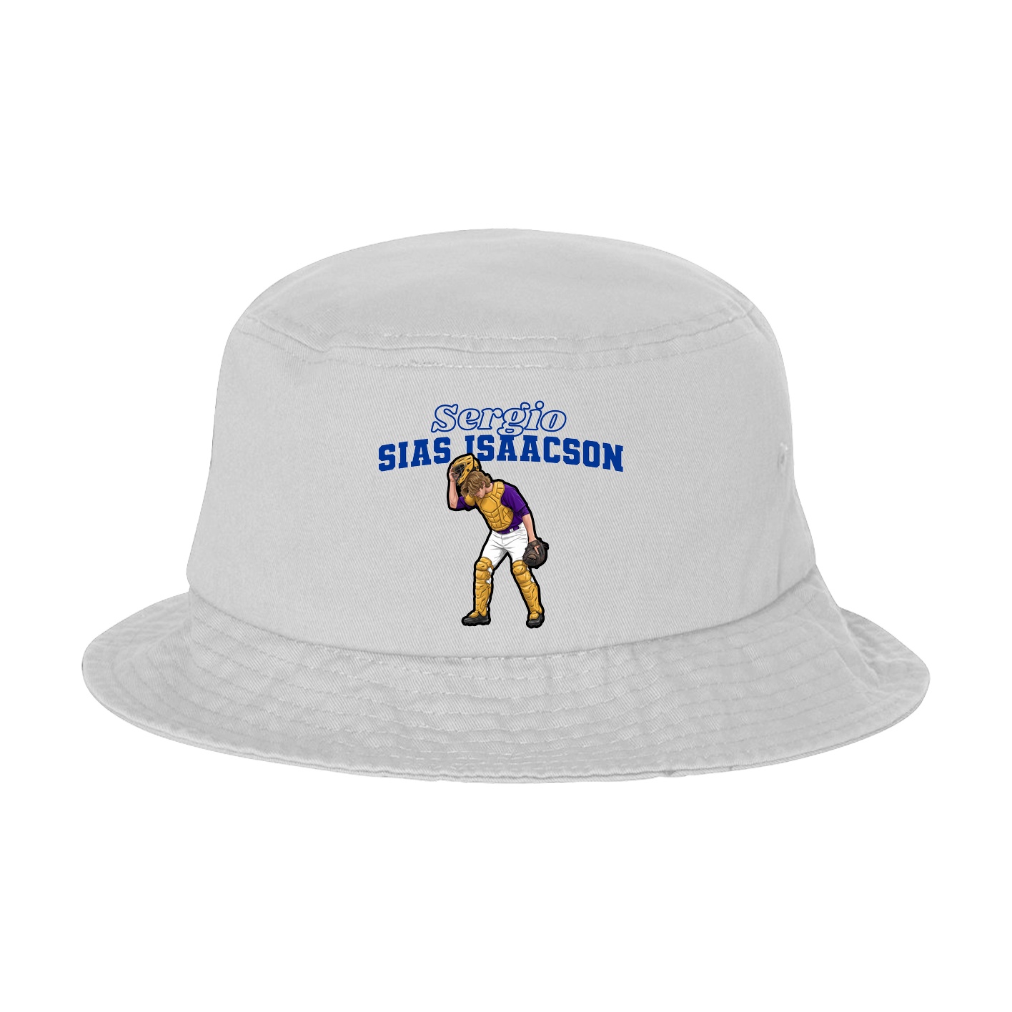 Bucket Cap — Name Arch in White