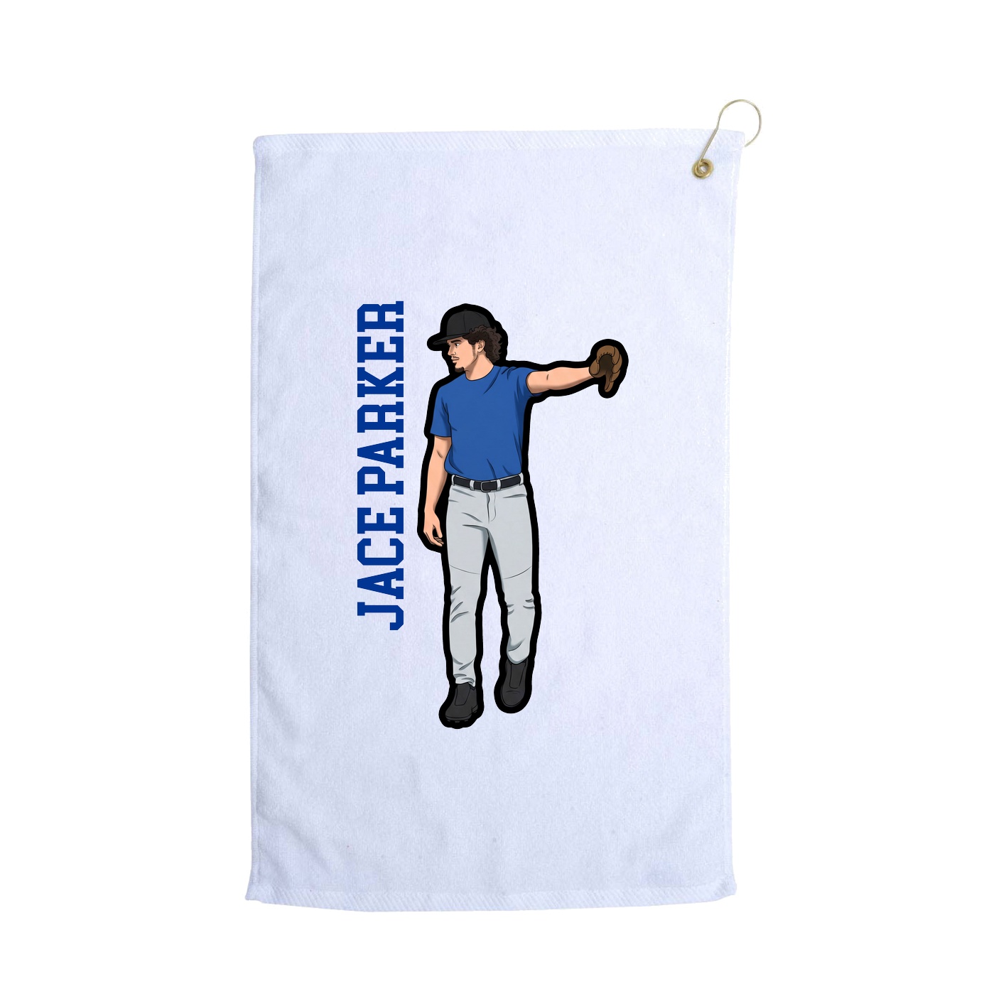 Golf Towel — Name Vertical in White