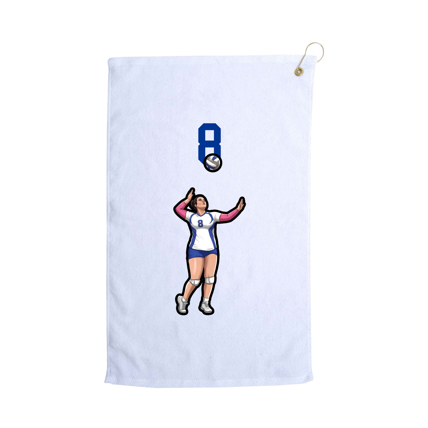 Golf Towel — Number Top in White