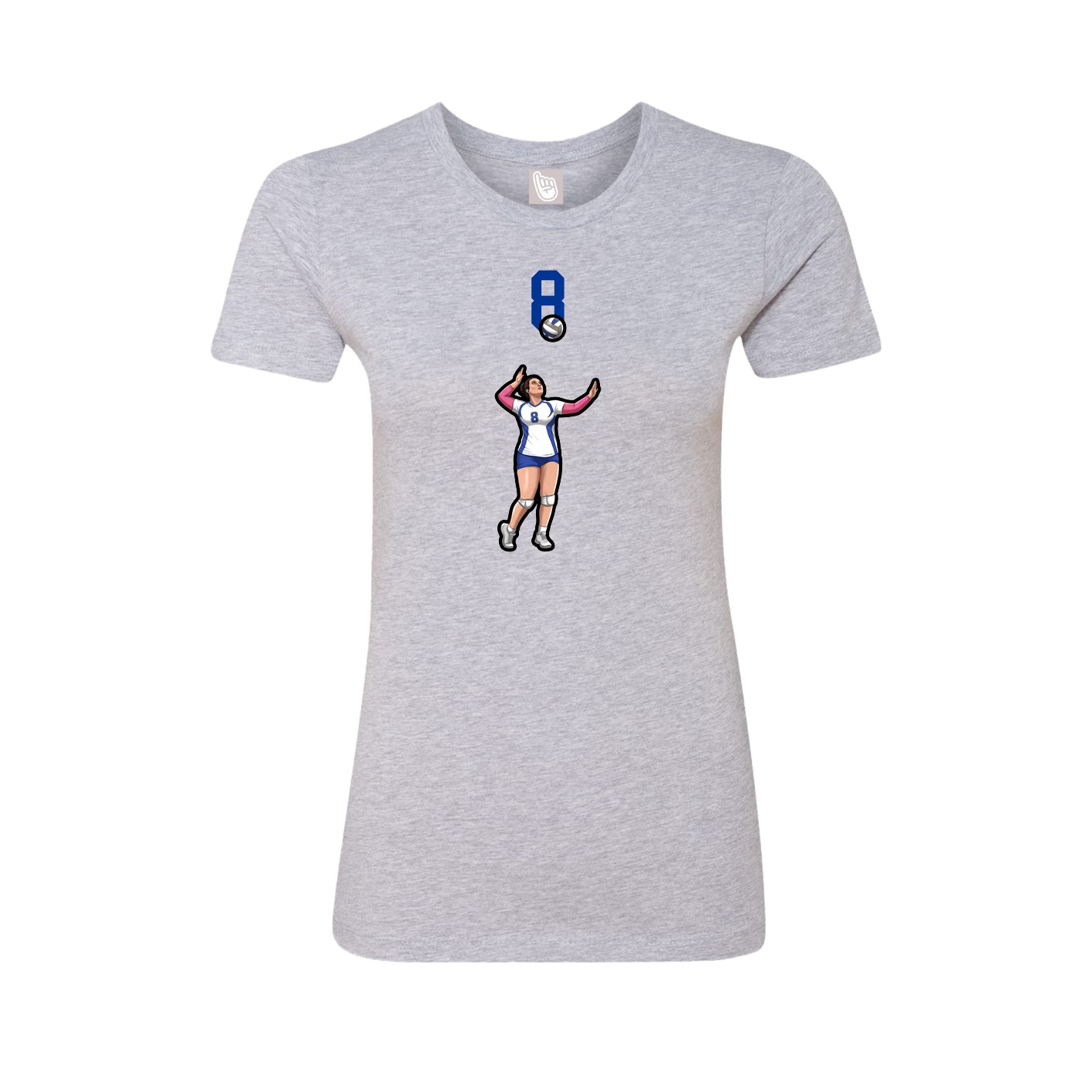 Fitted Women's Tee — Number Top in Grey