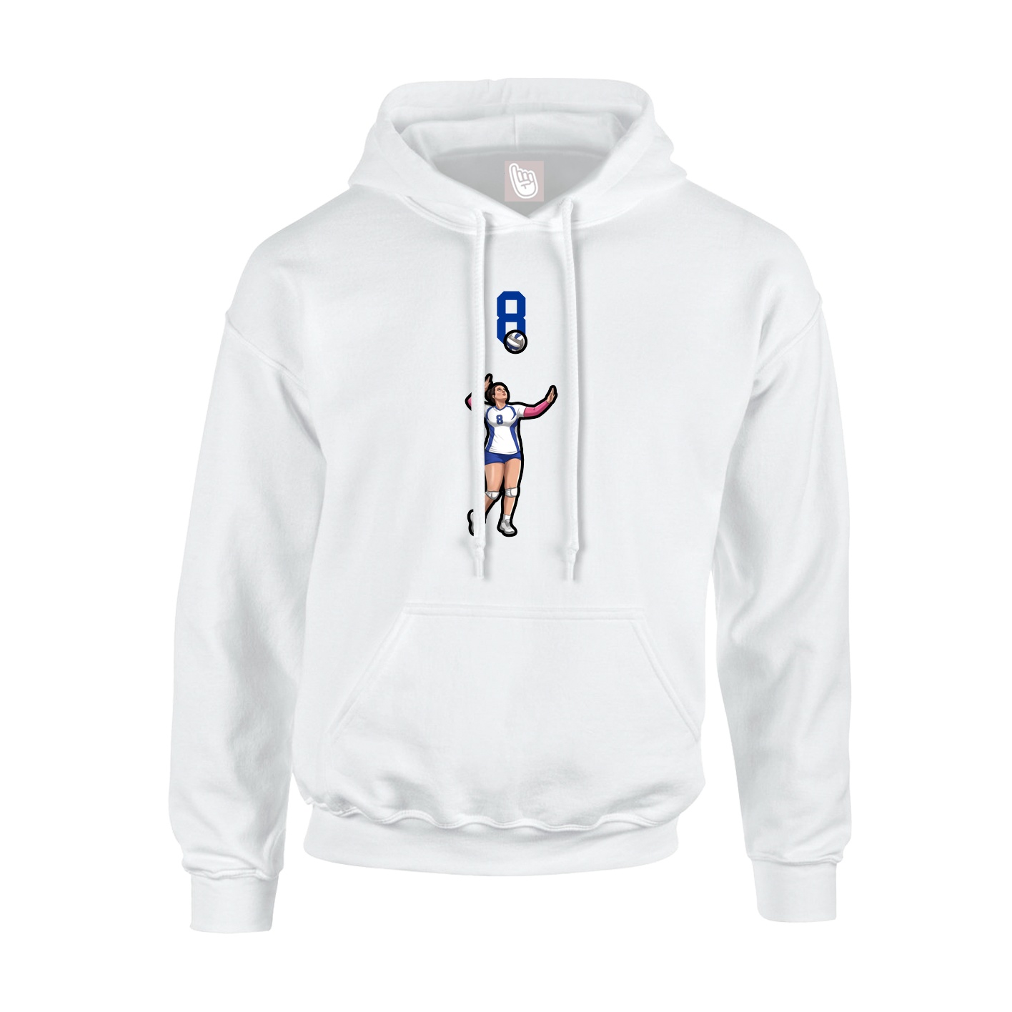 Hoodie — Number Top in White