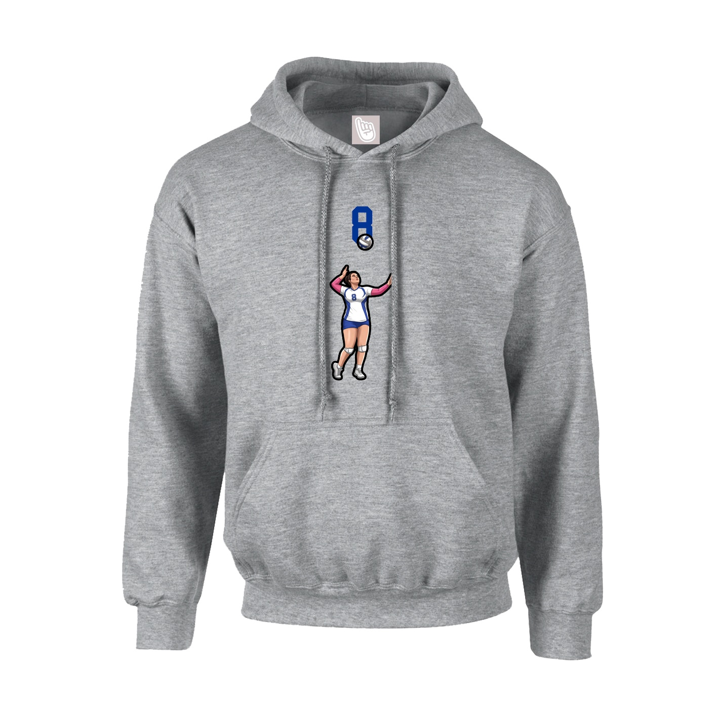 Youth Hoodie — Number Top in Grey