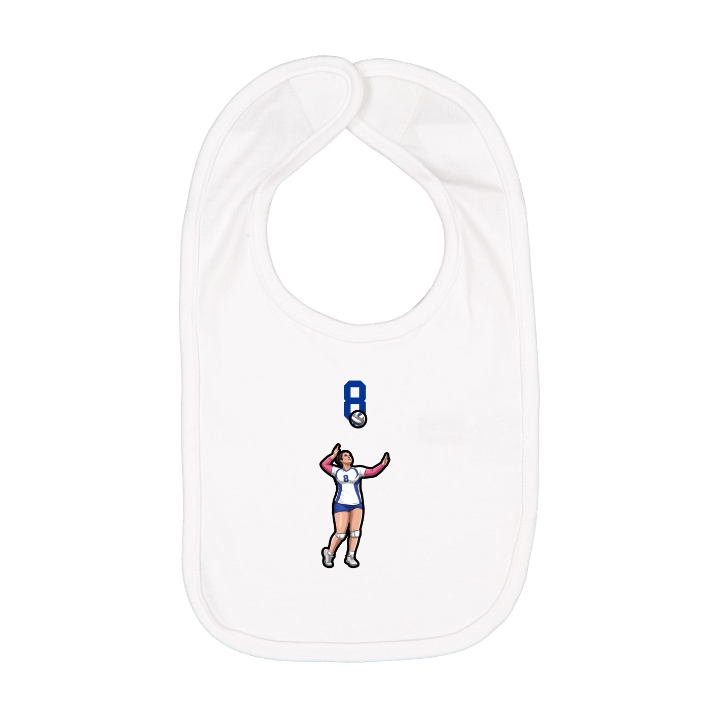 Infant Bib — Number Top in White