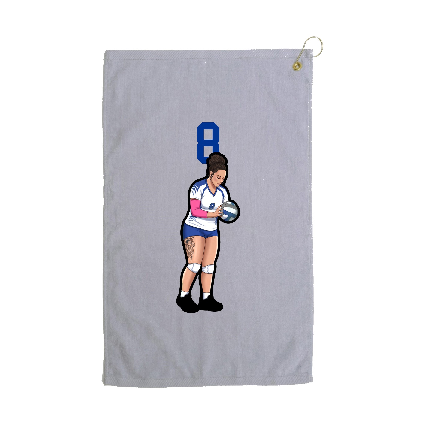 Golf Towel — Number Top in Grey