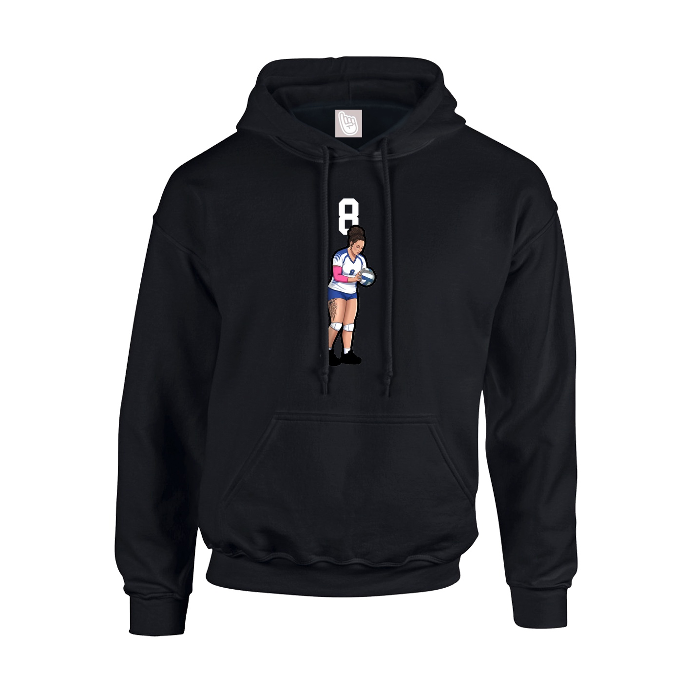 Youth Hoodie — Number Top in Black