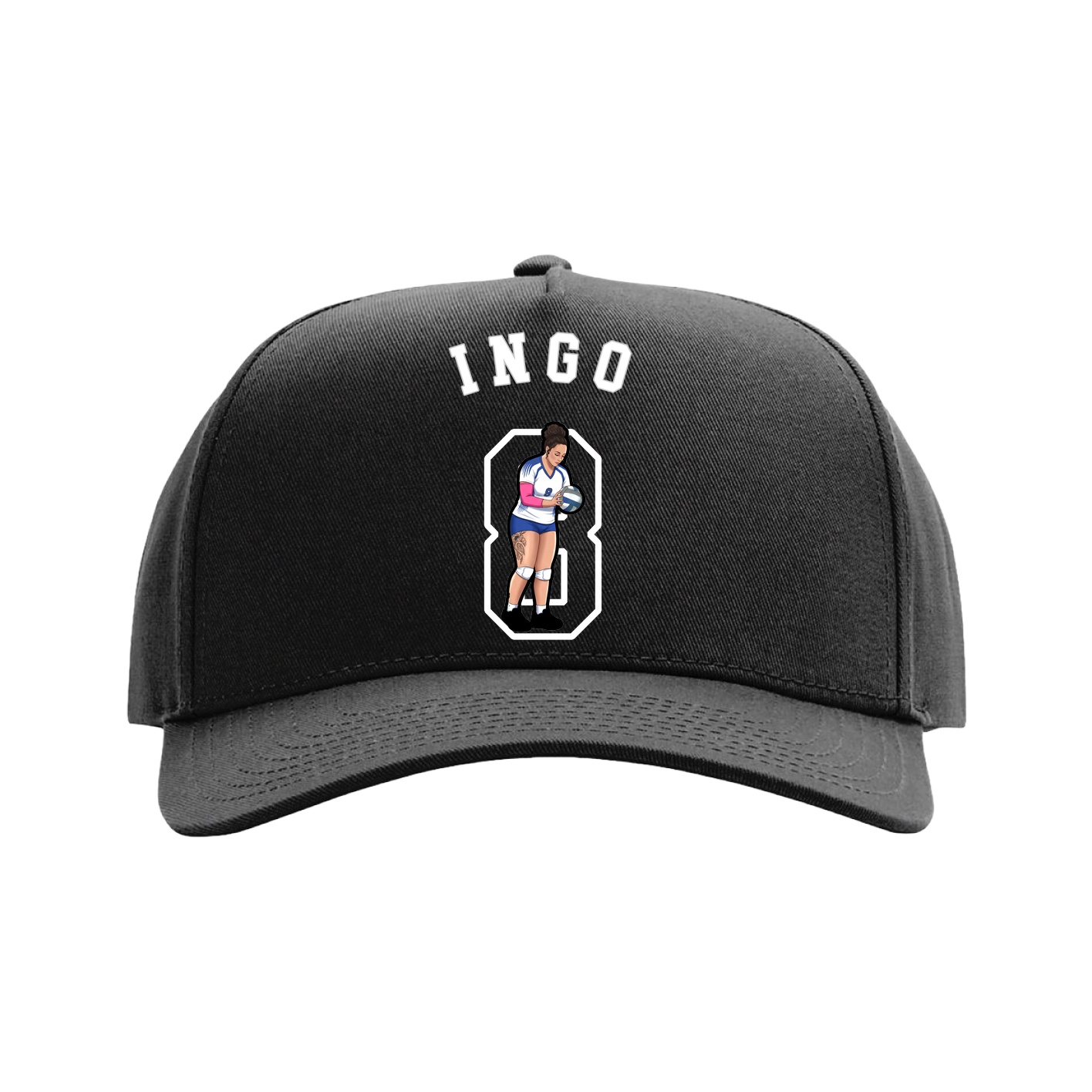 Full Fabric Five-Panel Champ Cap — Shirsey Arch in Black