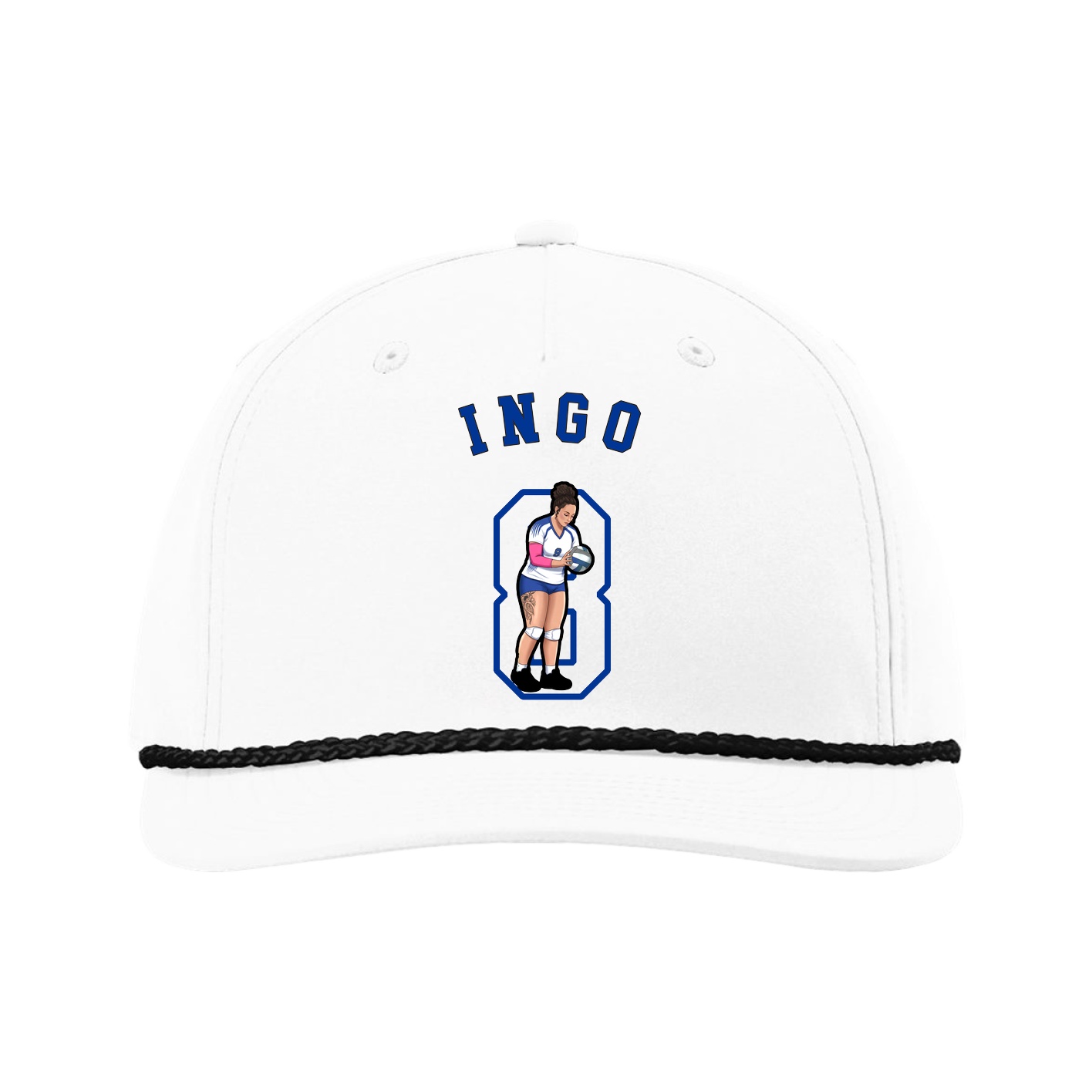 Five-Panel Classic Rope Cap — Shirsey Arch in White