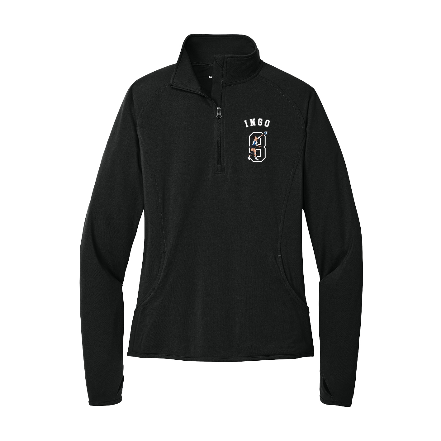 Women's Q-Zip Pullover — Shirsey Arch in Black