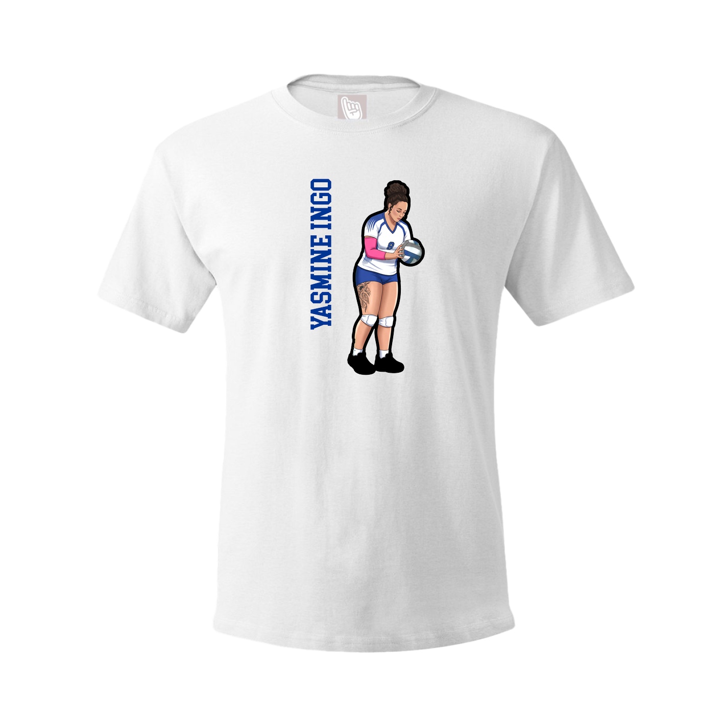 Youth Tee — Name Vertical in White