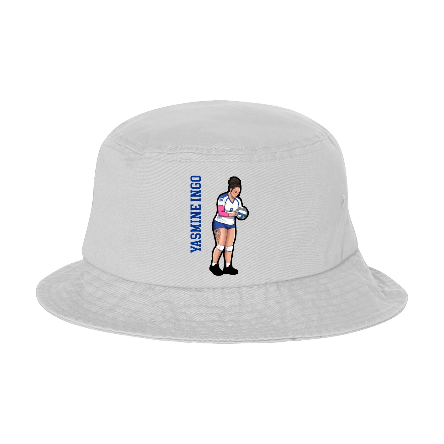 Bucket Cap — Name Vertical in White