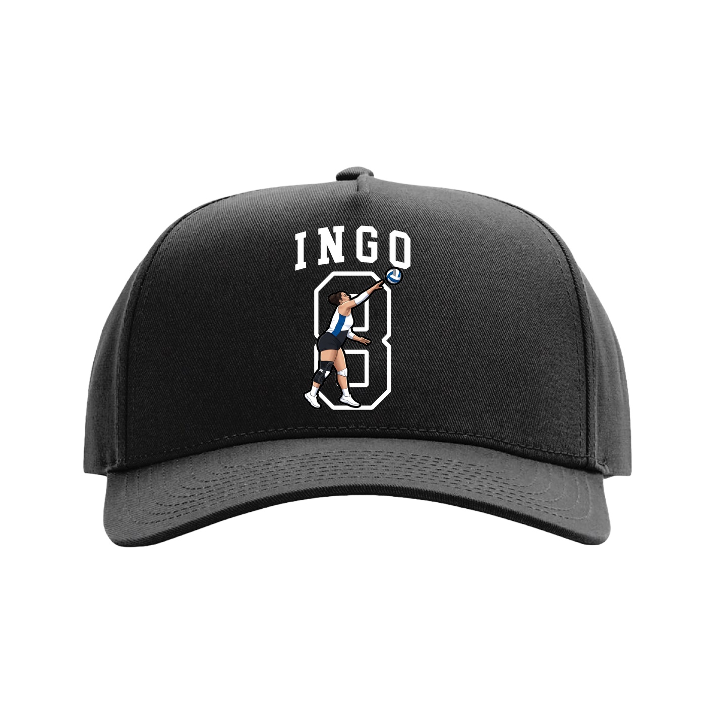 Full Fabric Five-Panel Champ Cap — Shirsey in Black