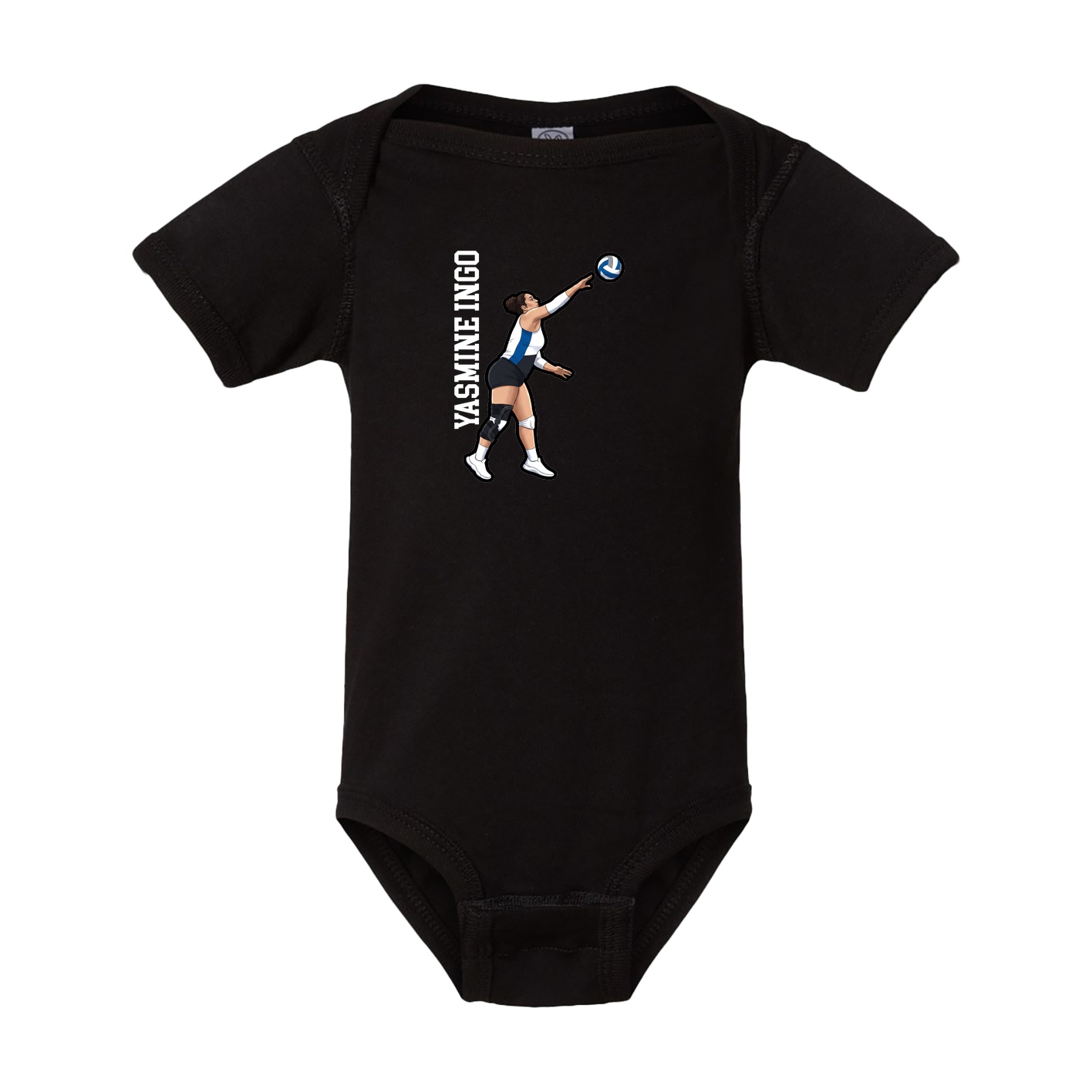 Baby Onesie — Name Vertical in Black