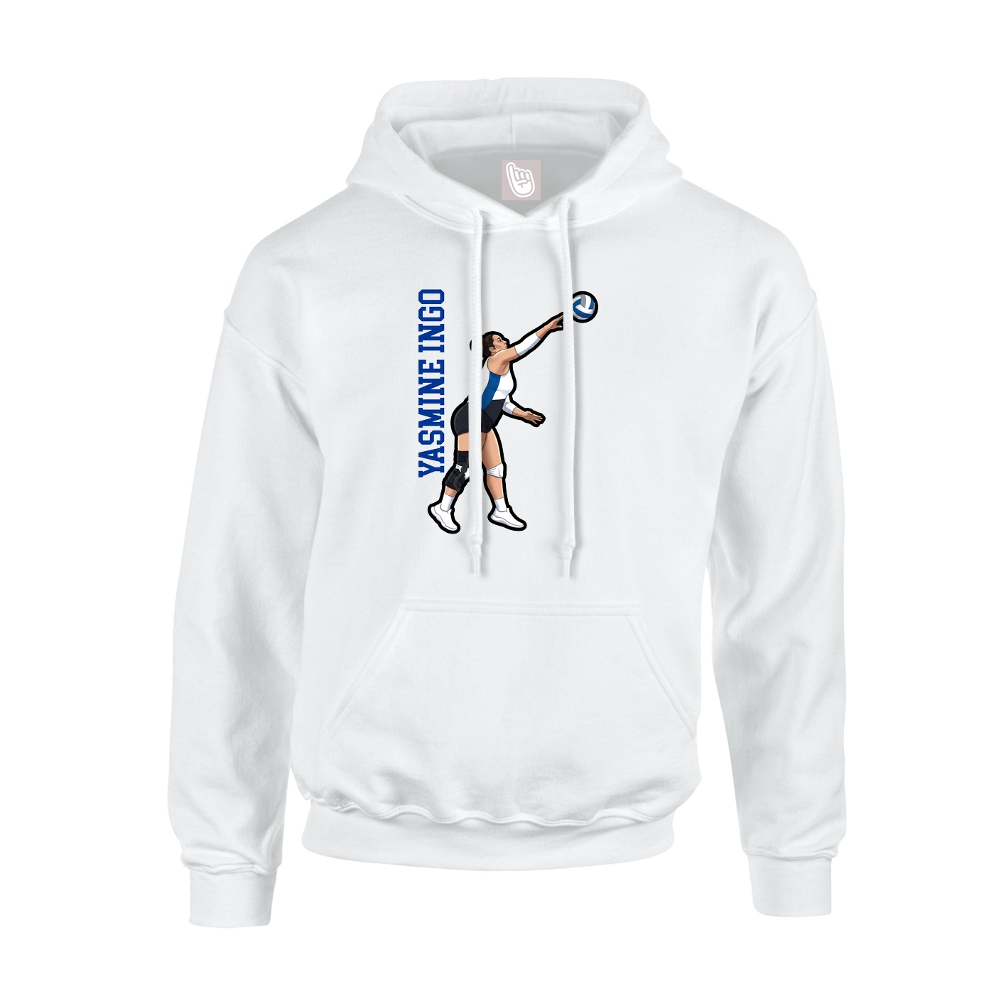 Hoodie — Name Vertical in White