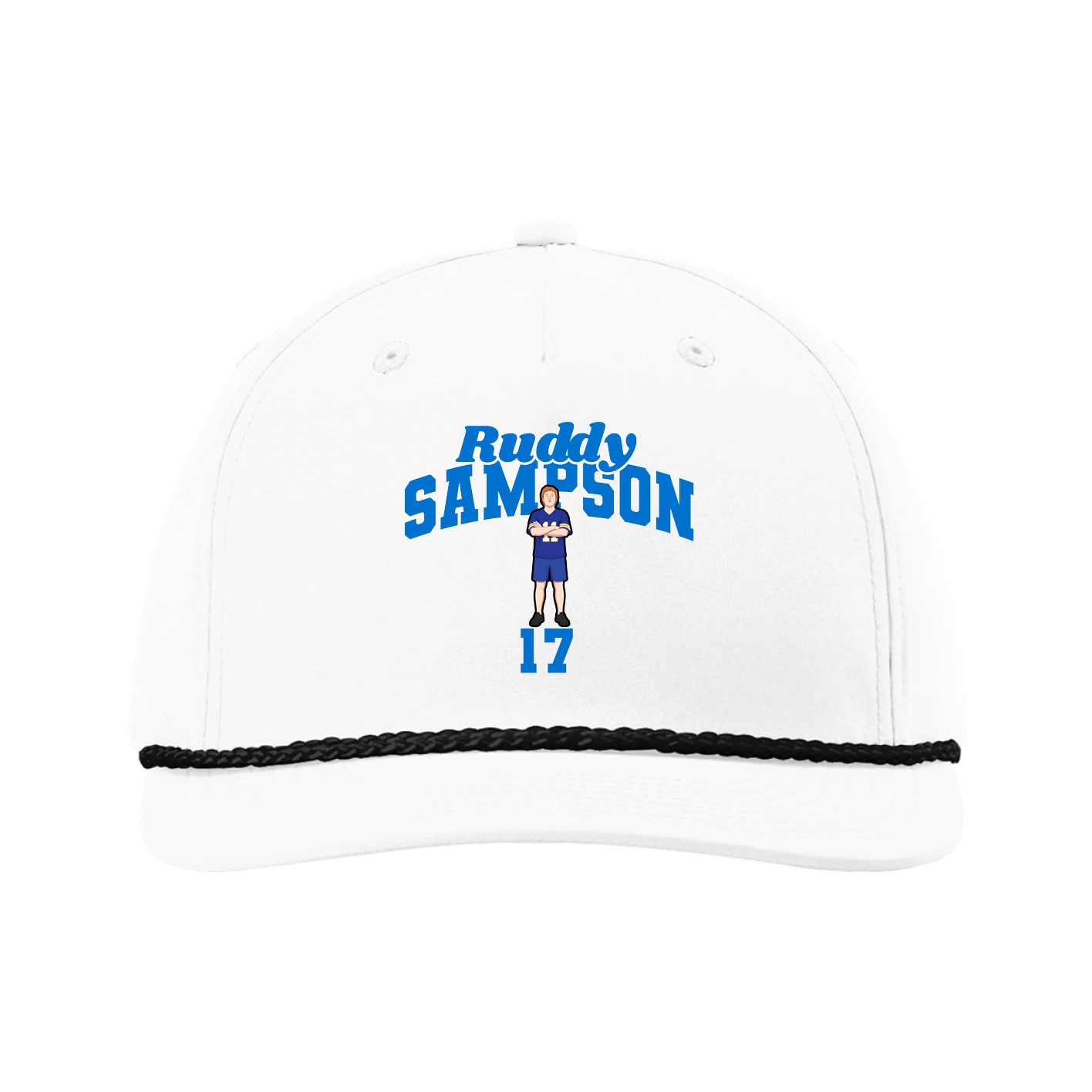 Five-Panel Classic Rope Cap — Signature Arch in White