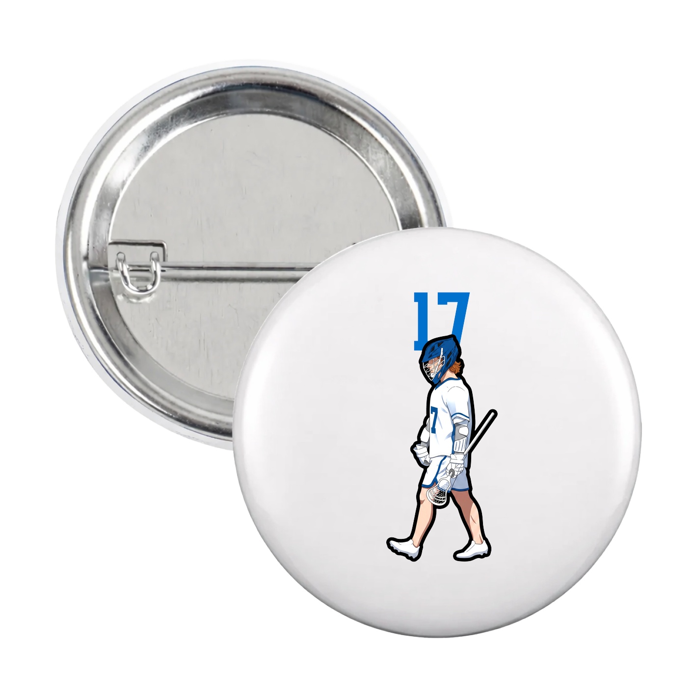 Game Day Button — Number Top in White