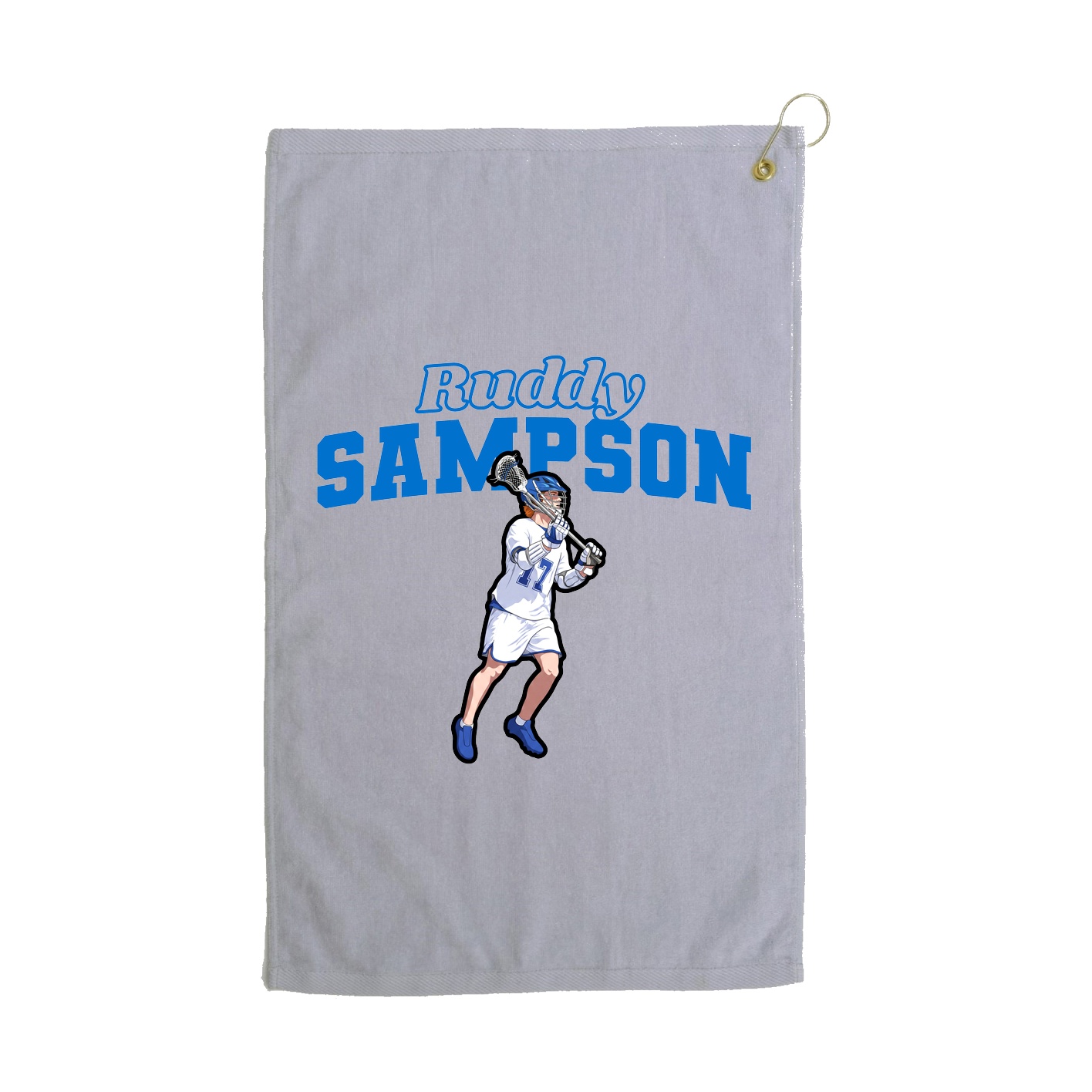 Golf Towel — Name Arch in Grey