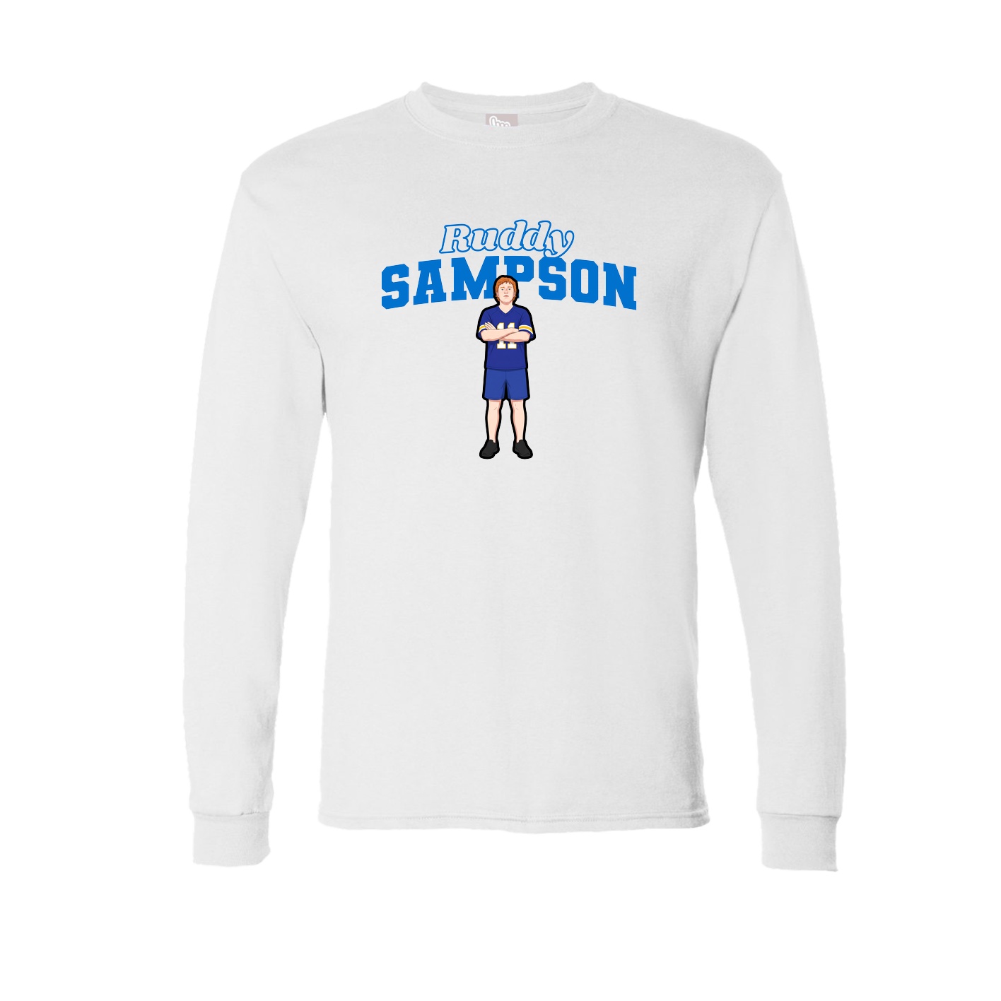 Long Sleeve Tee — Name Arch in White