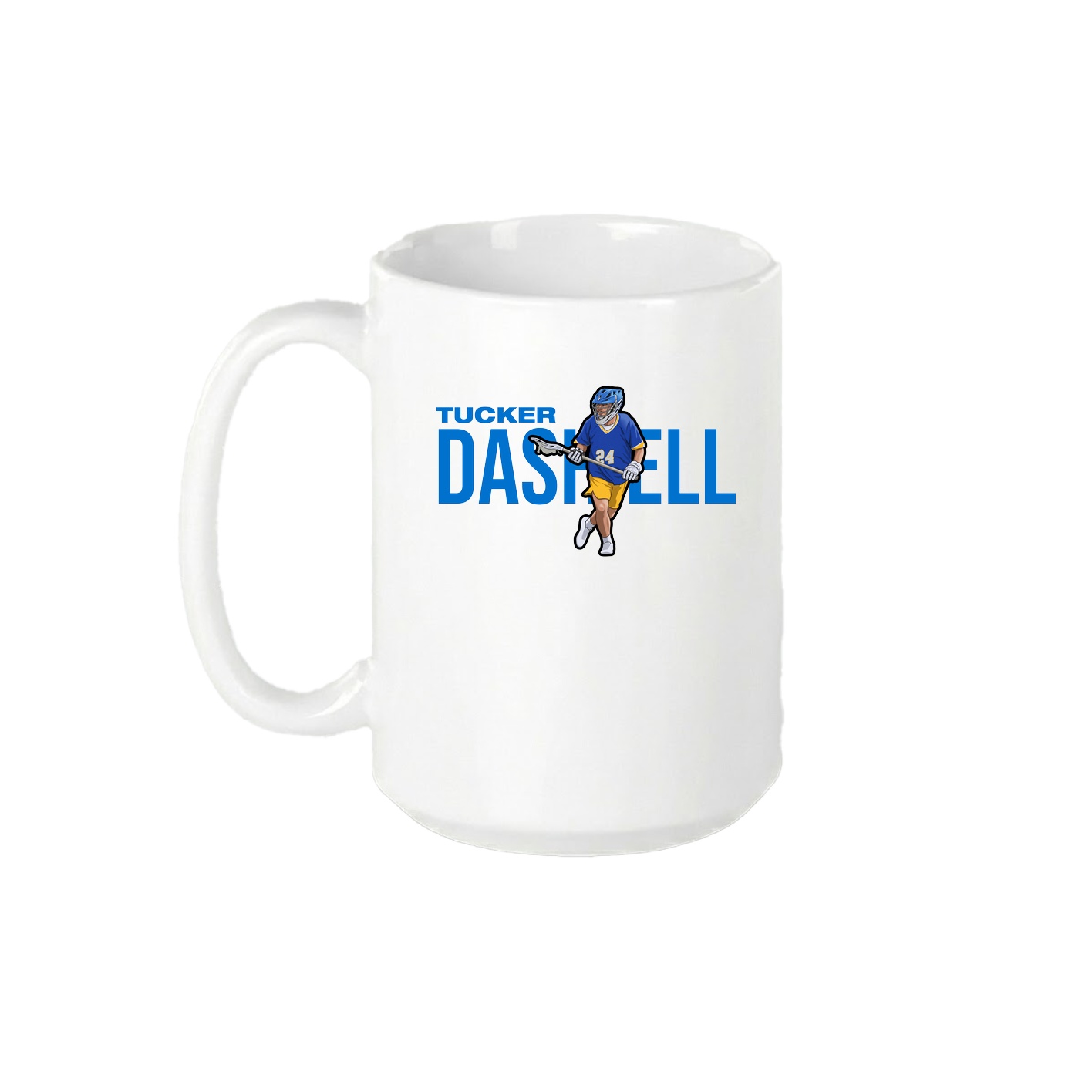 15oz Coffee Mug — Player Name in White