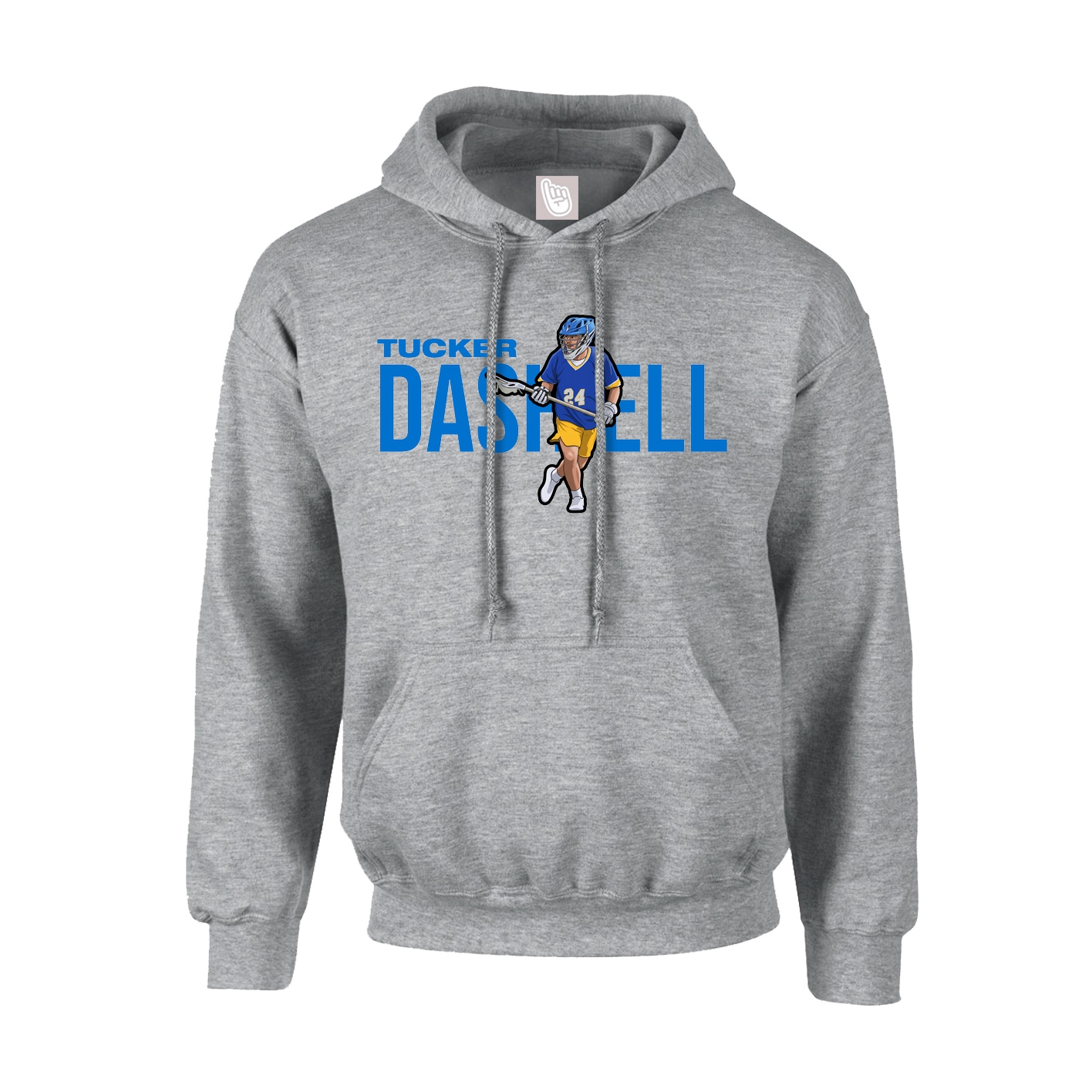 Youth Hoodie — Player Name in Grey