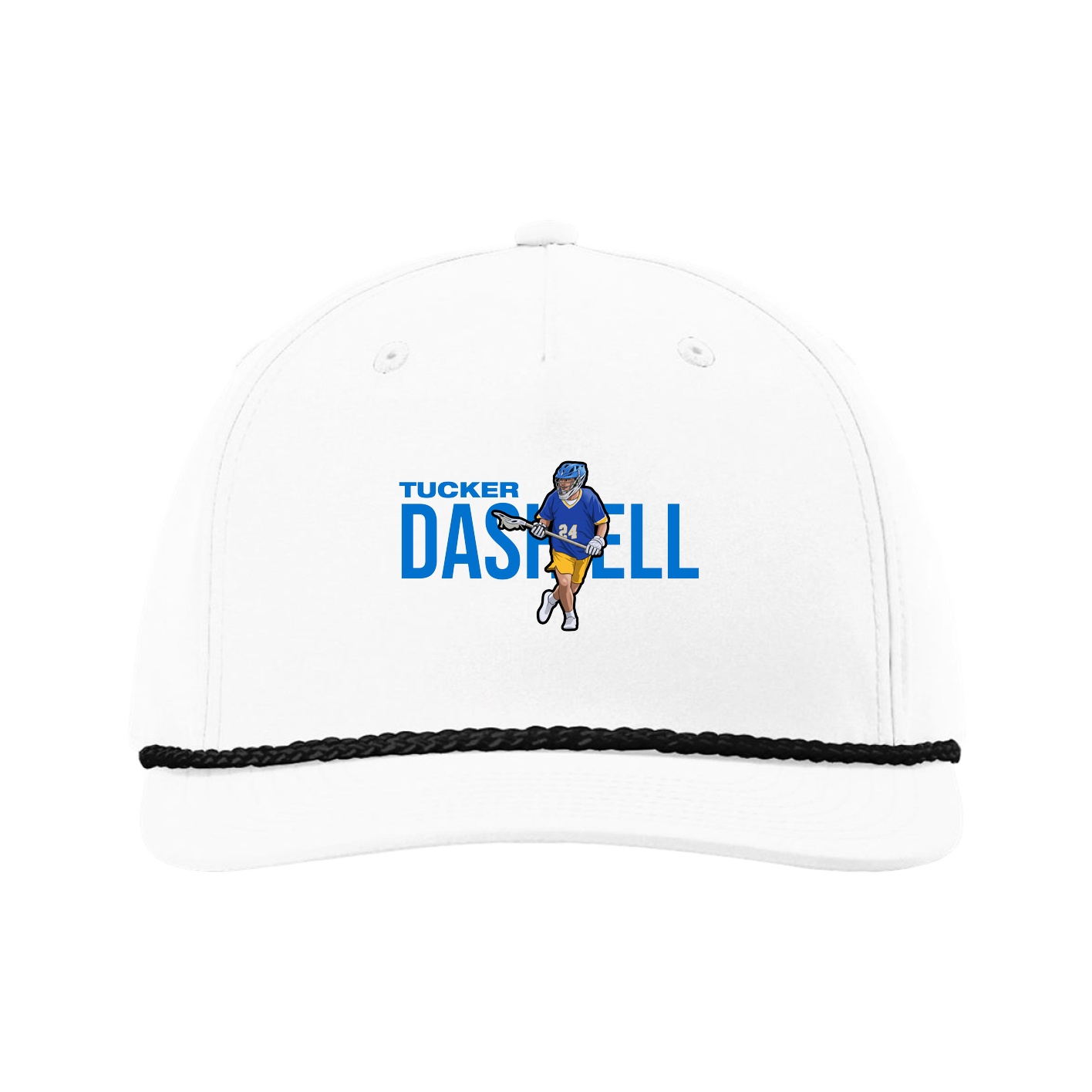 Five-Panel Classic Rope Cap — Player Name in White