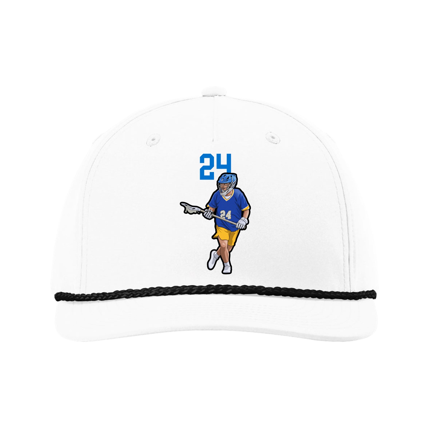 Five-Panel Classic Rope Cap — Number Top in White