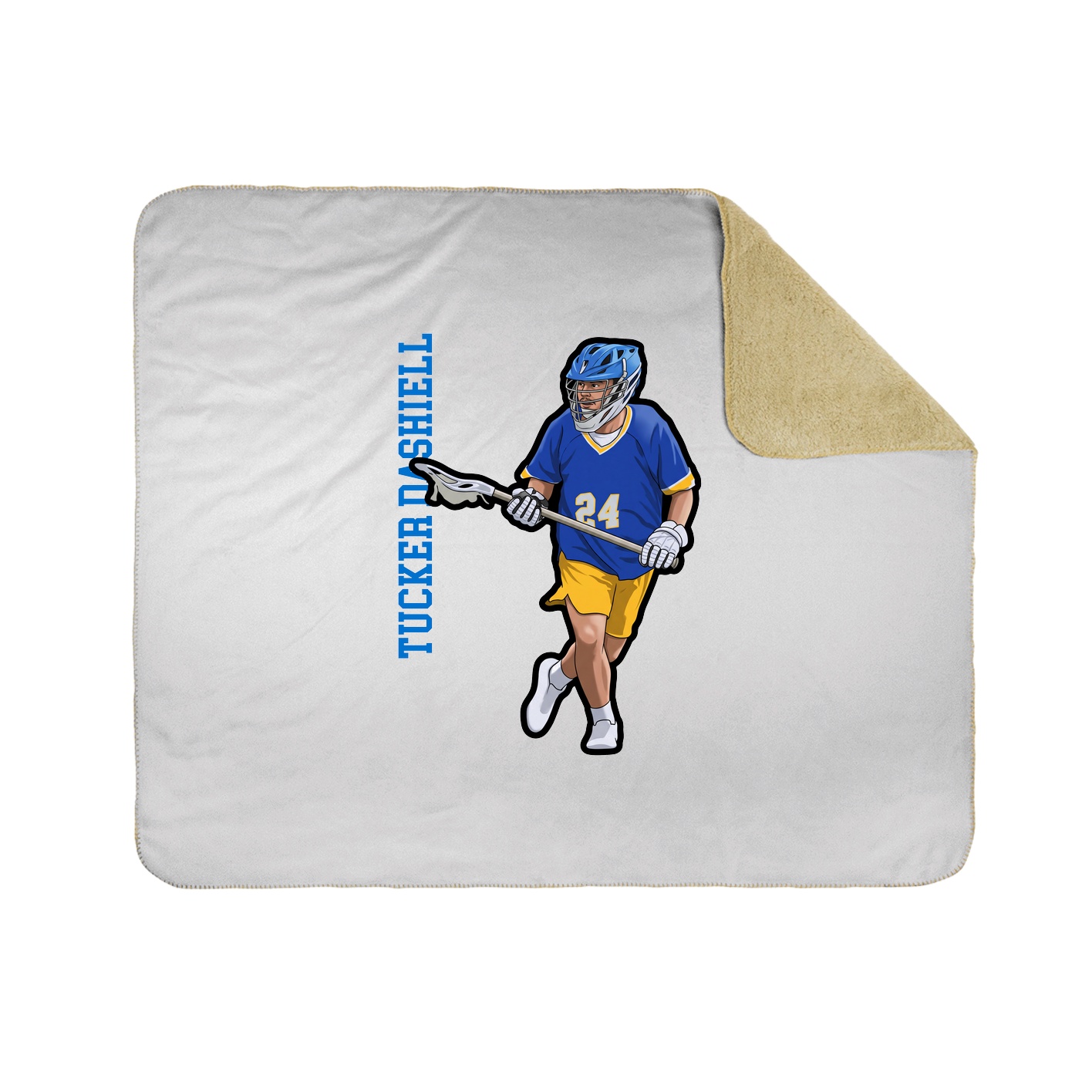 Throw Blanket — Name Vertical in White
