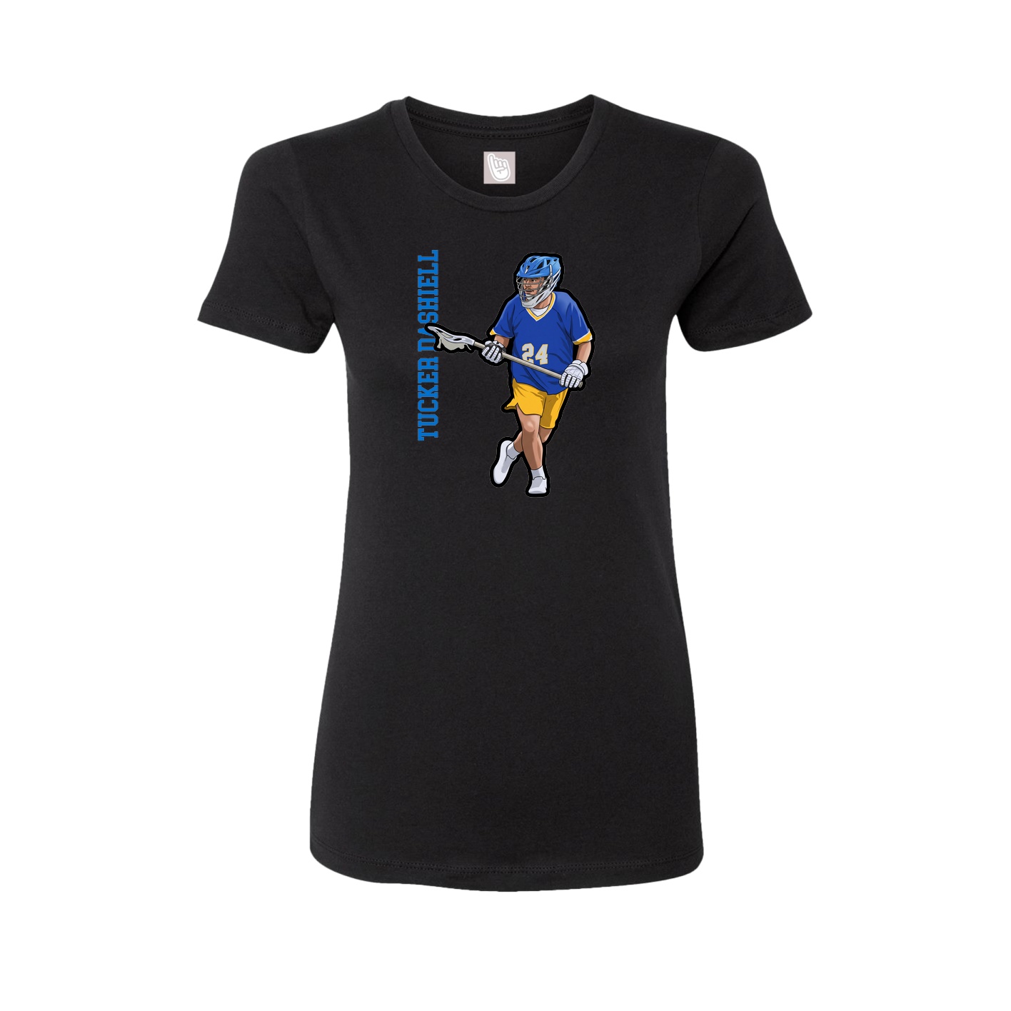 Fitted Women's Tee — Name Vertical in Black