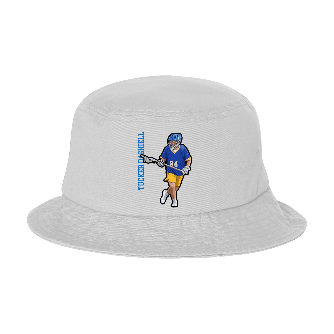 Bucket Cap — Name Vertical in White