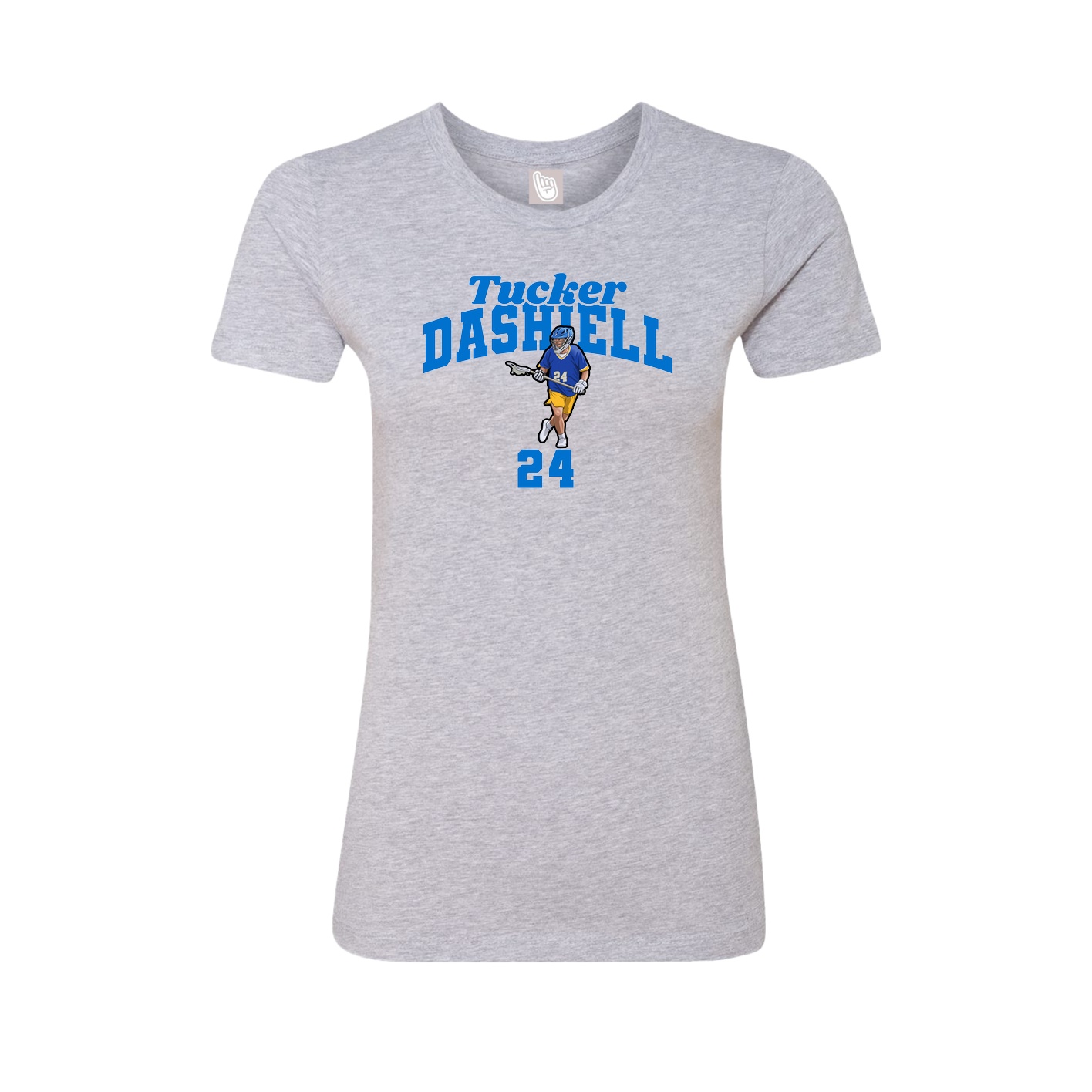 Fitted Women's Tee — Signature Arch in Grey