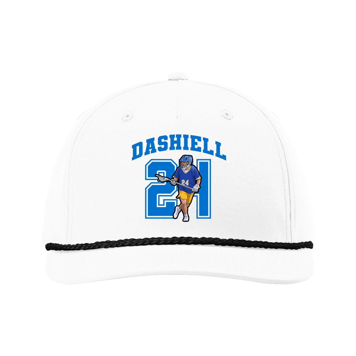 Five-Panel Classic Rope Cap — Number in White
