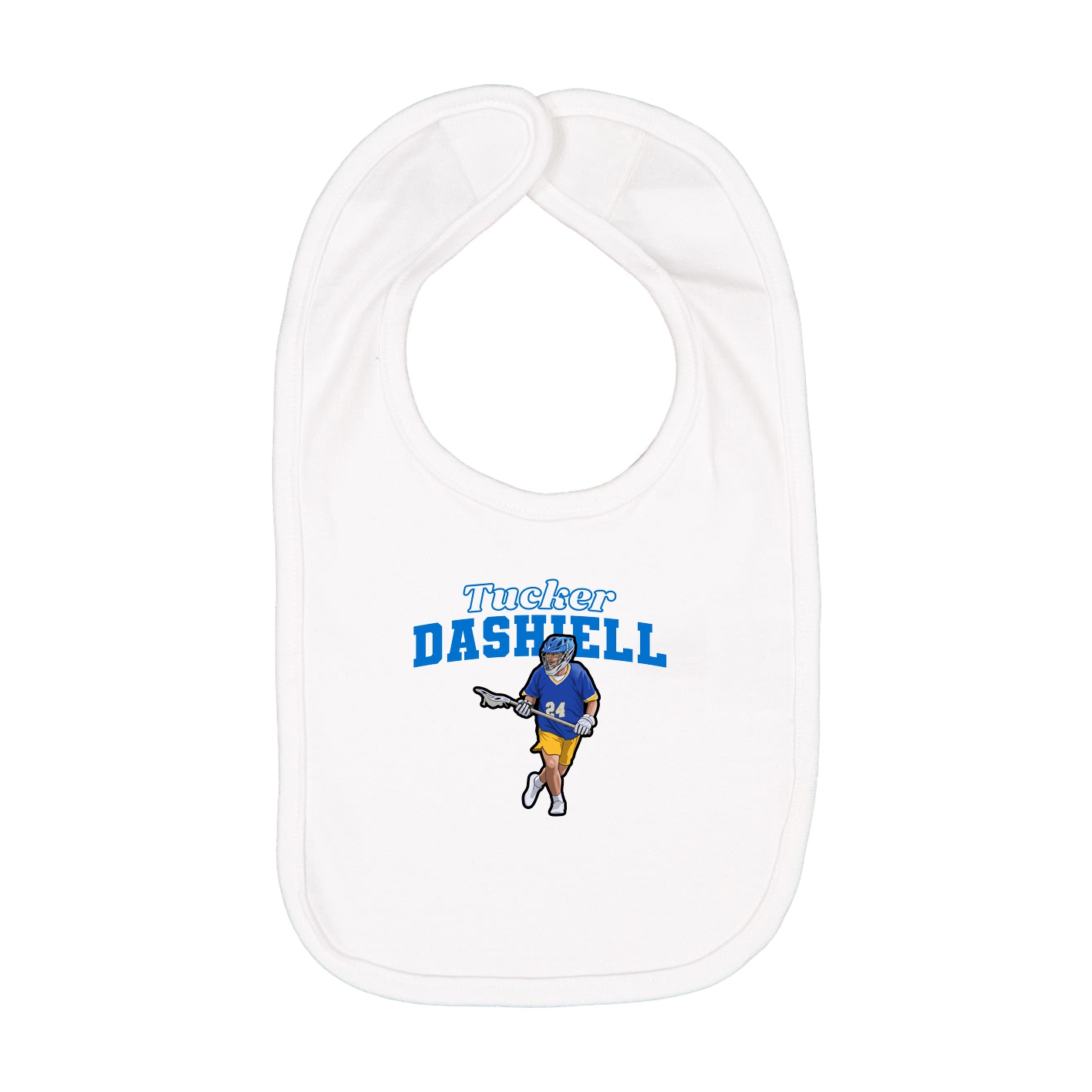 Infant Bib — Name Arch in White