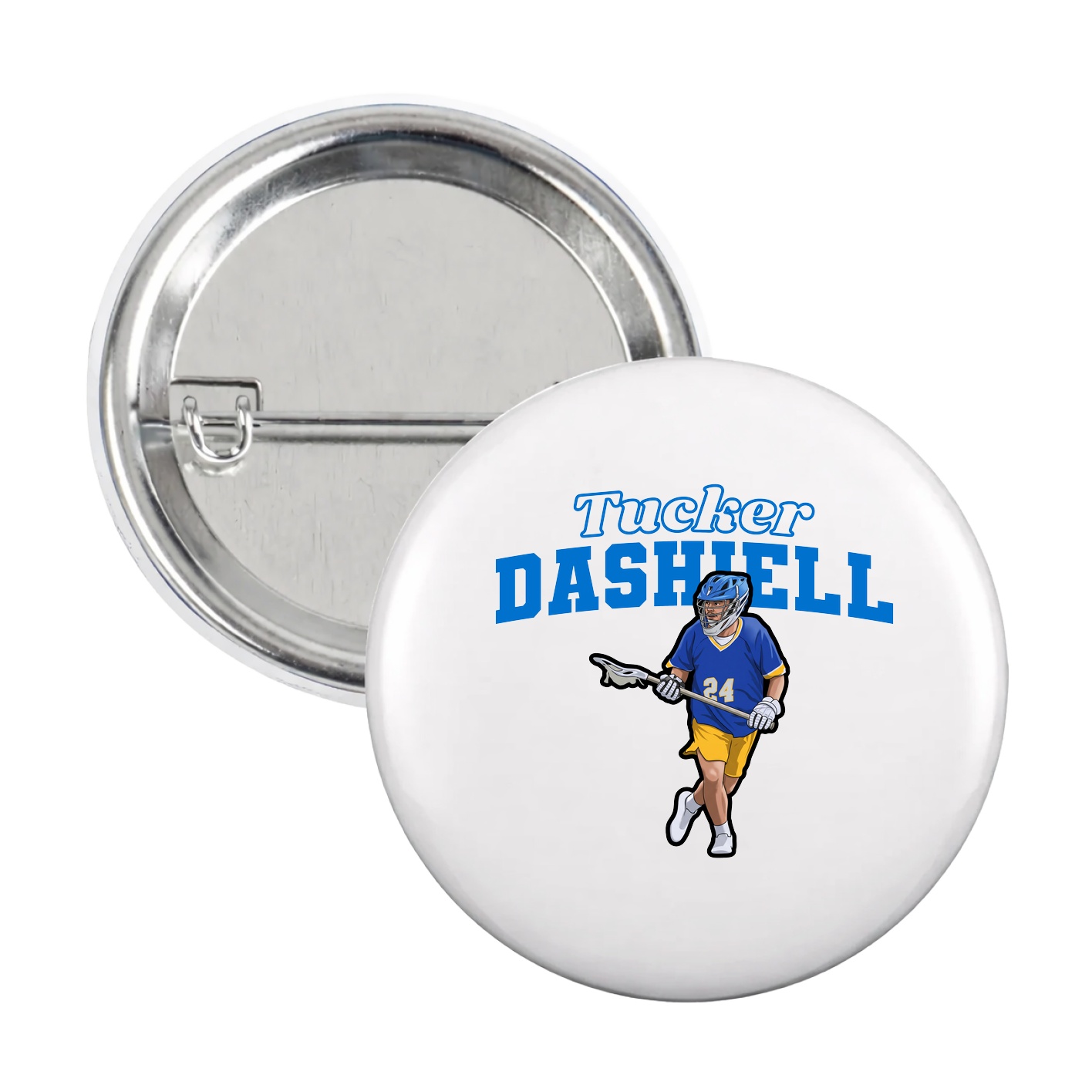 Game Day Button — Name Arch in White