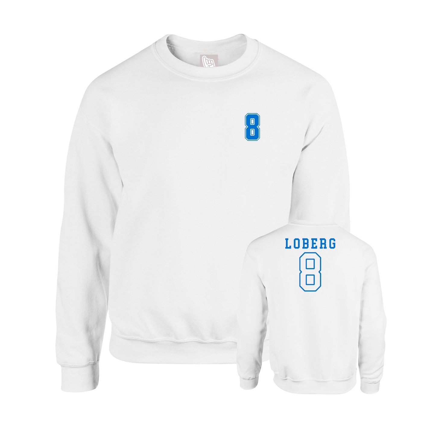 Fleece Crew — Chest Back in White