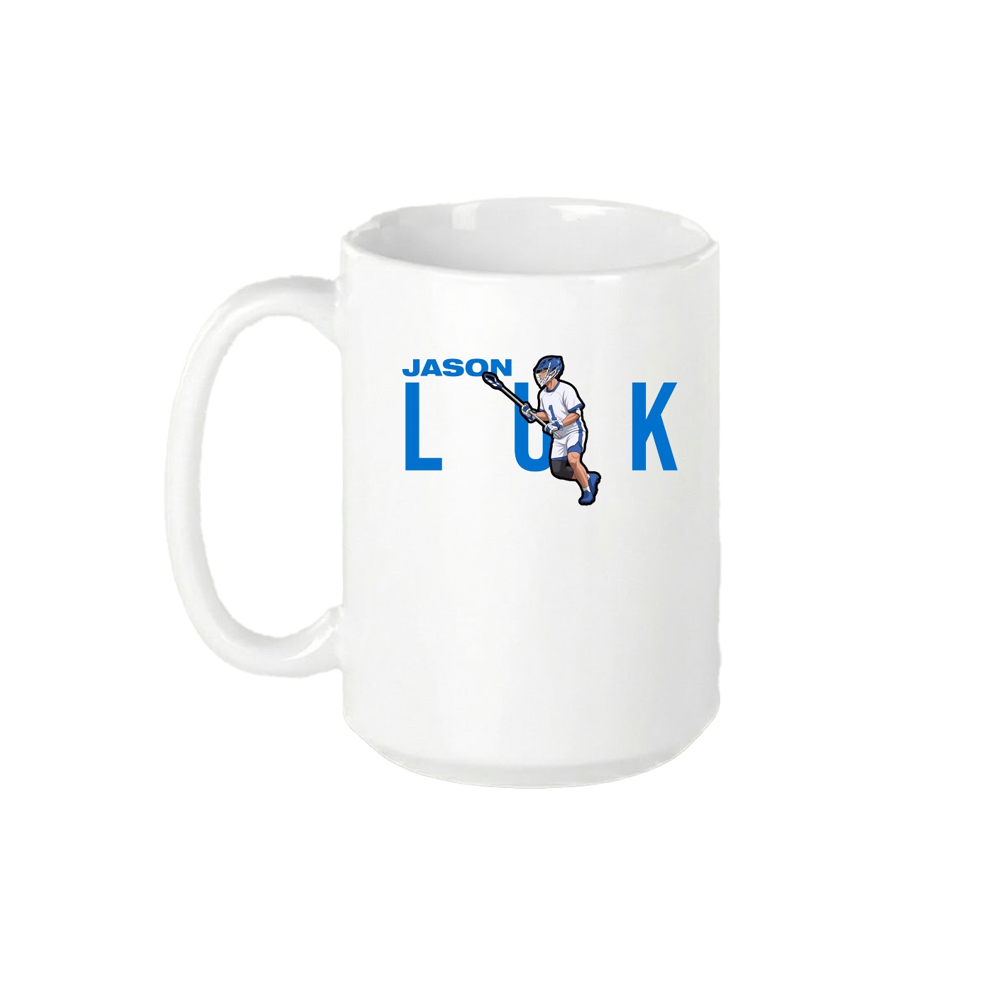 15oz Coffee Mug — Player Name in White