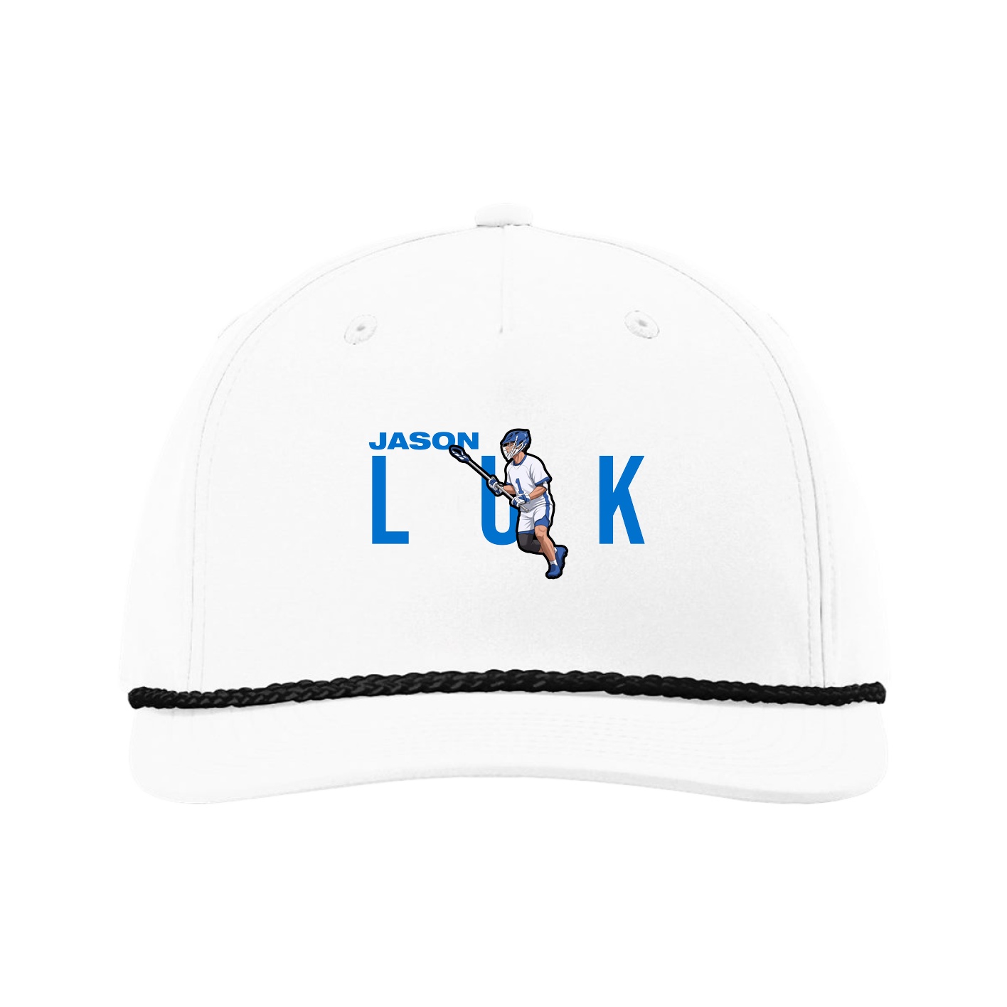 Five-Panel Classic Rope Cap — Player Name in White