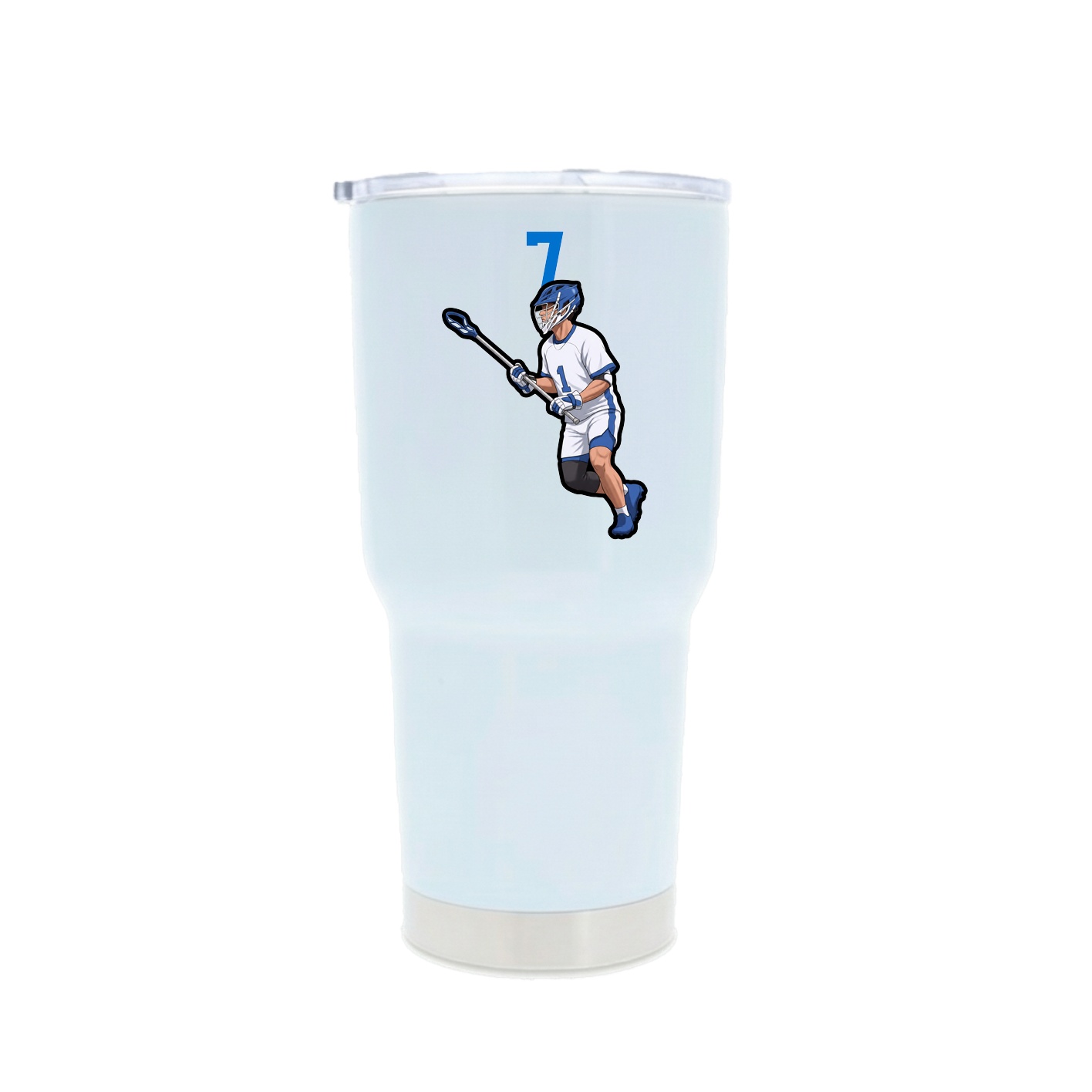 30oz Stainless Steel Tumbler — Number Top in White