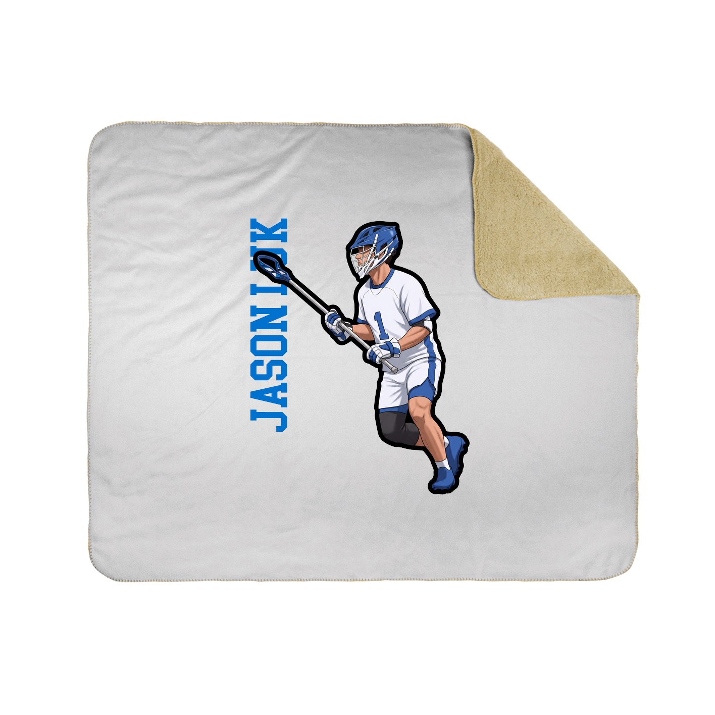 Throw Blanket — Name Vertical in White