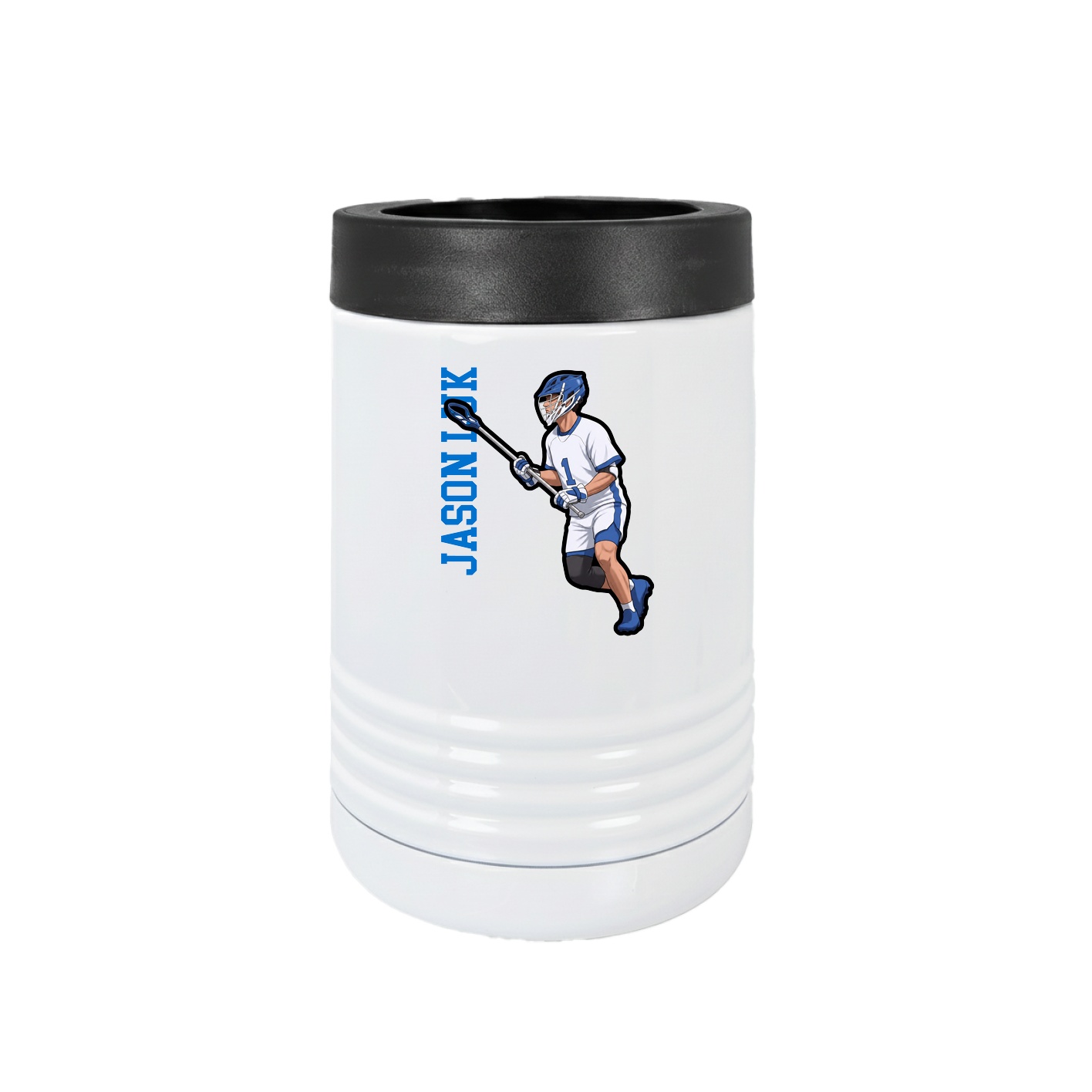 Beverage Holder — Name Vertical in White