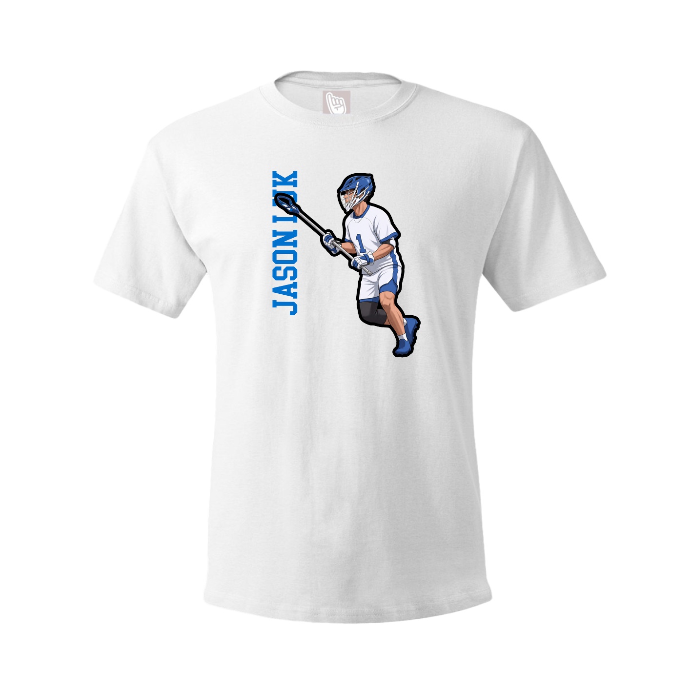 Youth Tee — Name Vertical in White